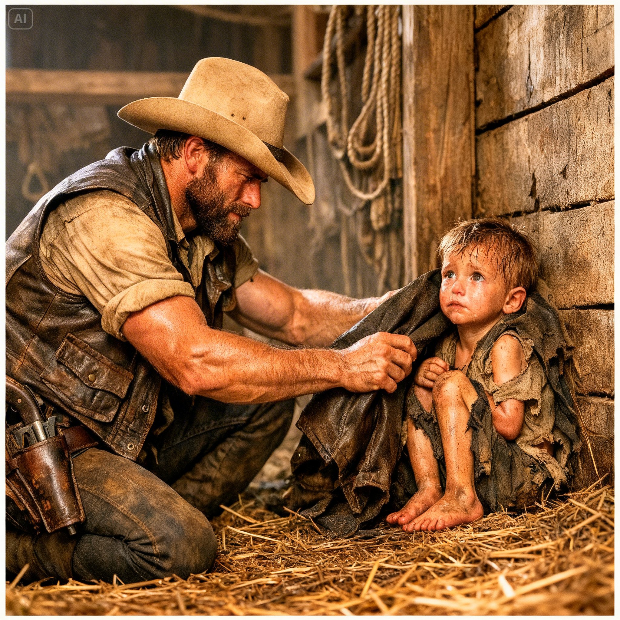 His Father Was Killed at Dawn — The Cowboy Wrapped the Boy in His Coat: “Nobody Touches Him.”
