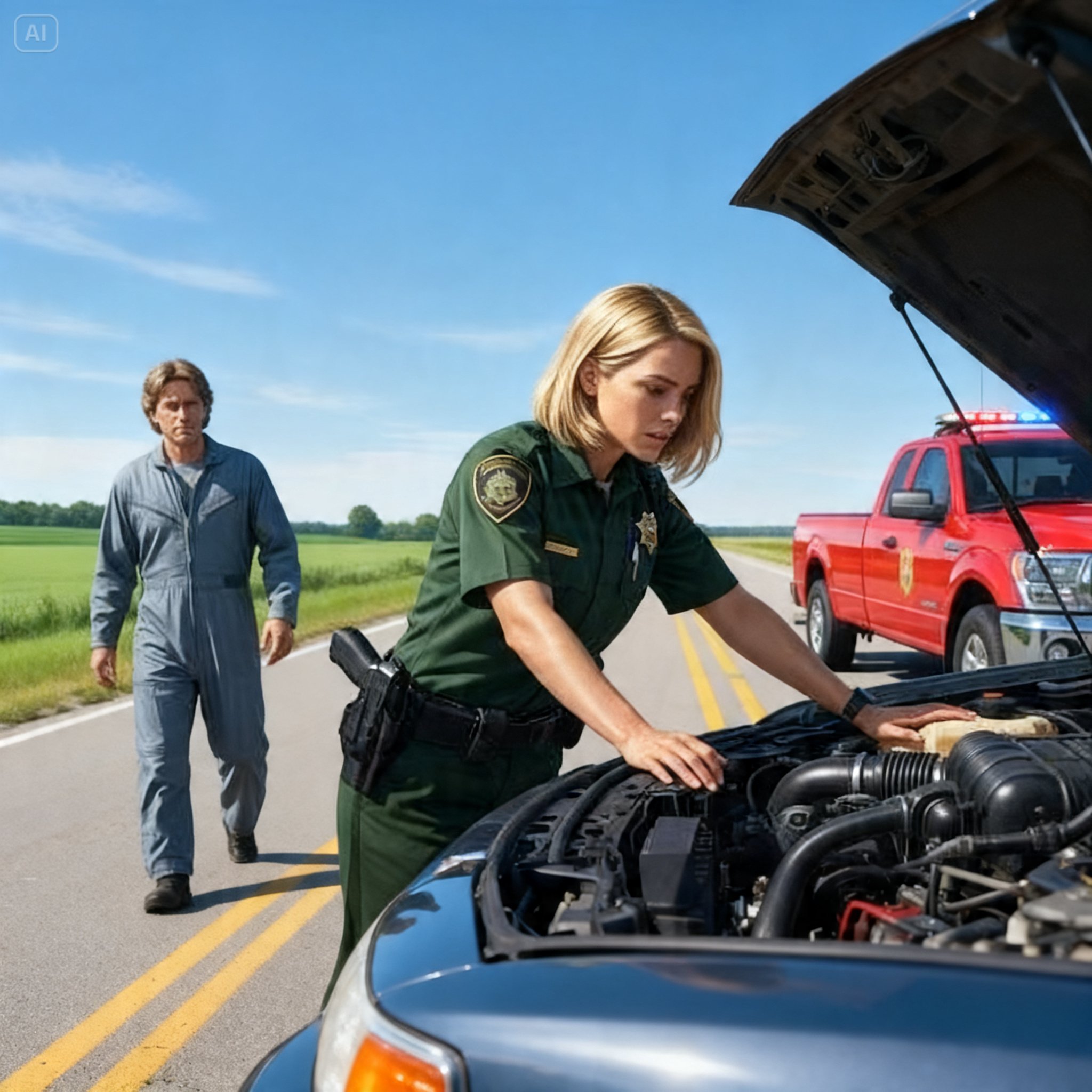 Single Dad Pulled Over to Help a Female Cop—He Froze When He Saw the Face He Never Forgot