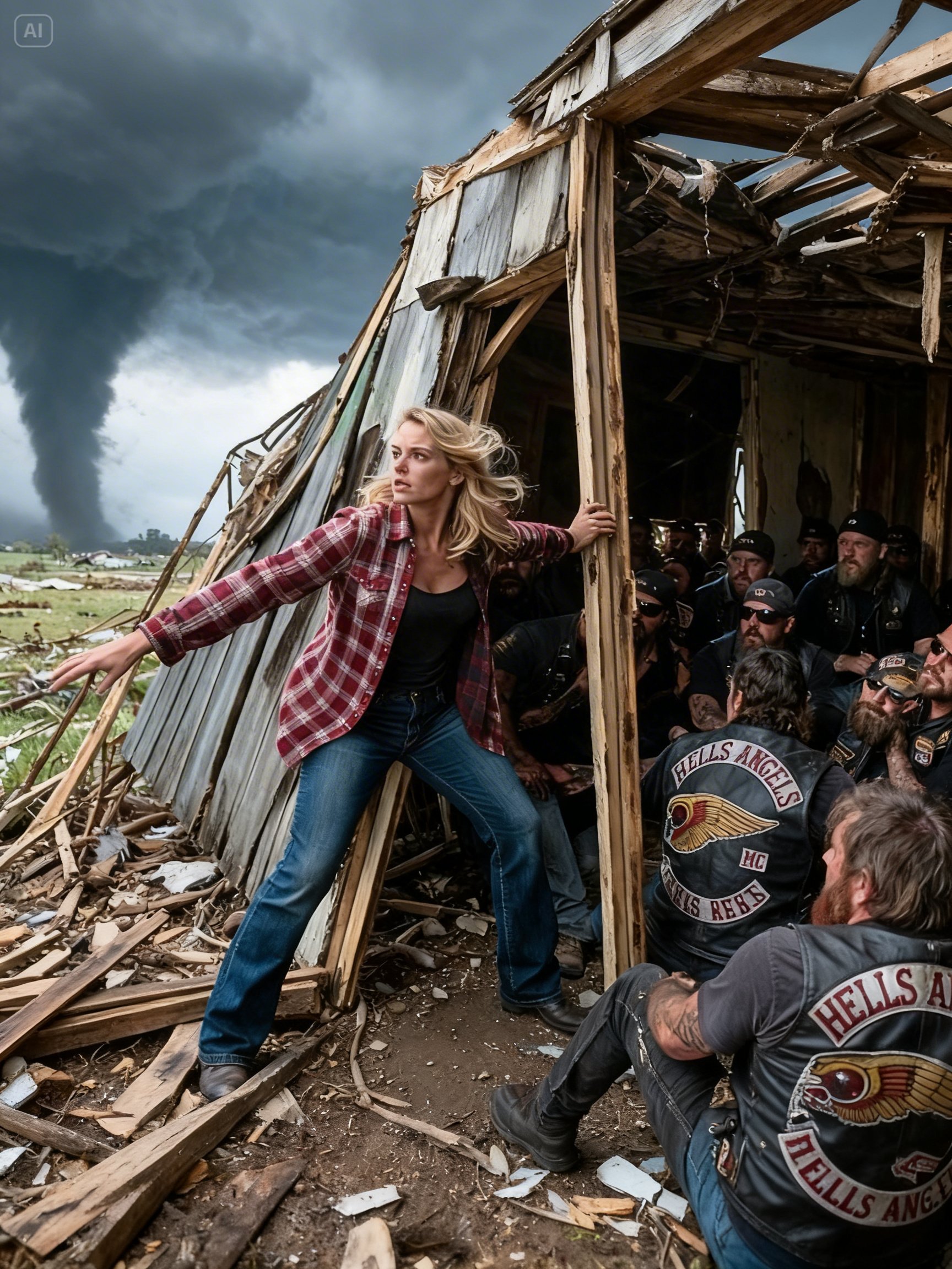 SHE HID 25 HELLS ANGELS FROM A TORNADO – DAYS LATER, 1,800 BIKERS RETURNED TO CRUSH THE BANK