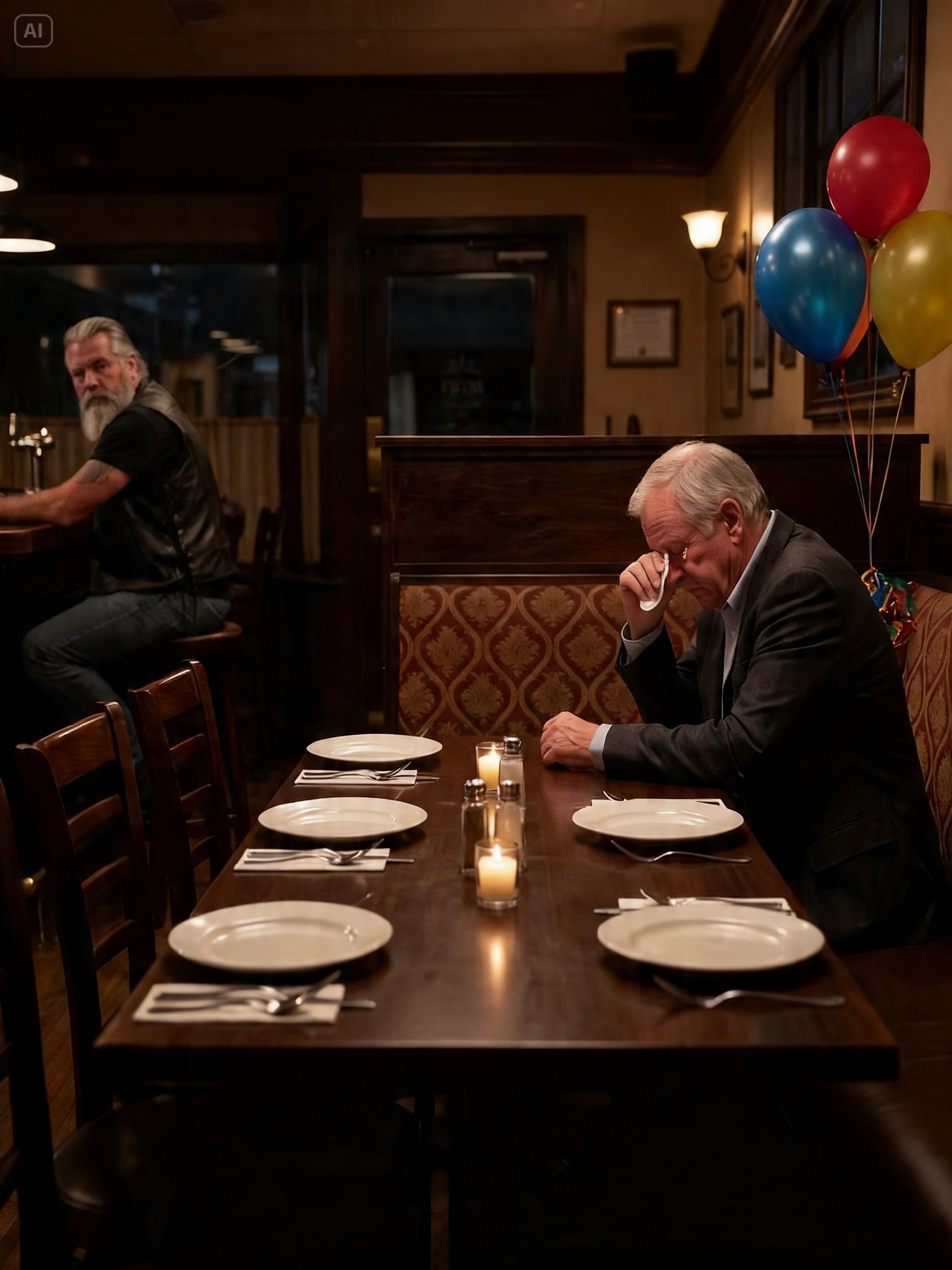 MY FAMILY LEFT ME ALONE ON MY 72ND BIRTHDAY – THEN BIKERS TOOK OVER THE TABLE THEY ABANDONED