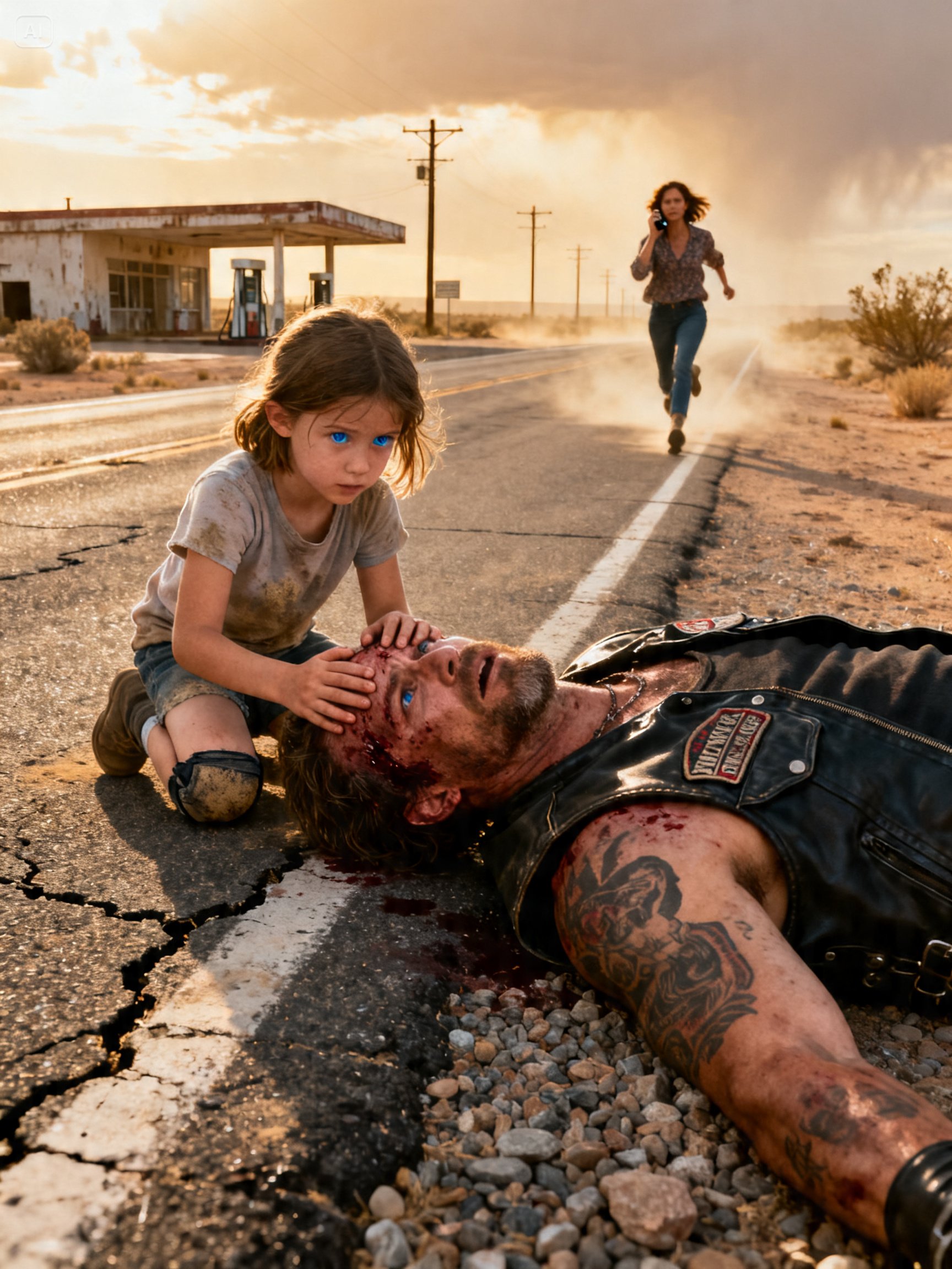 SHE SAVED A DYING HELLS ANGEL ON A DESERT ROAD – THEN 366 BIKERS TOOK OVER HER STREET