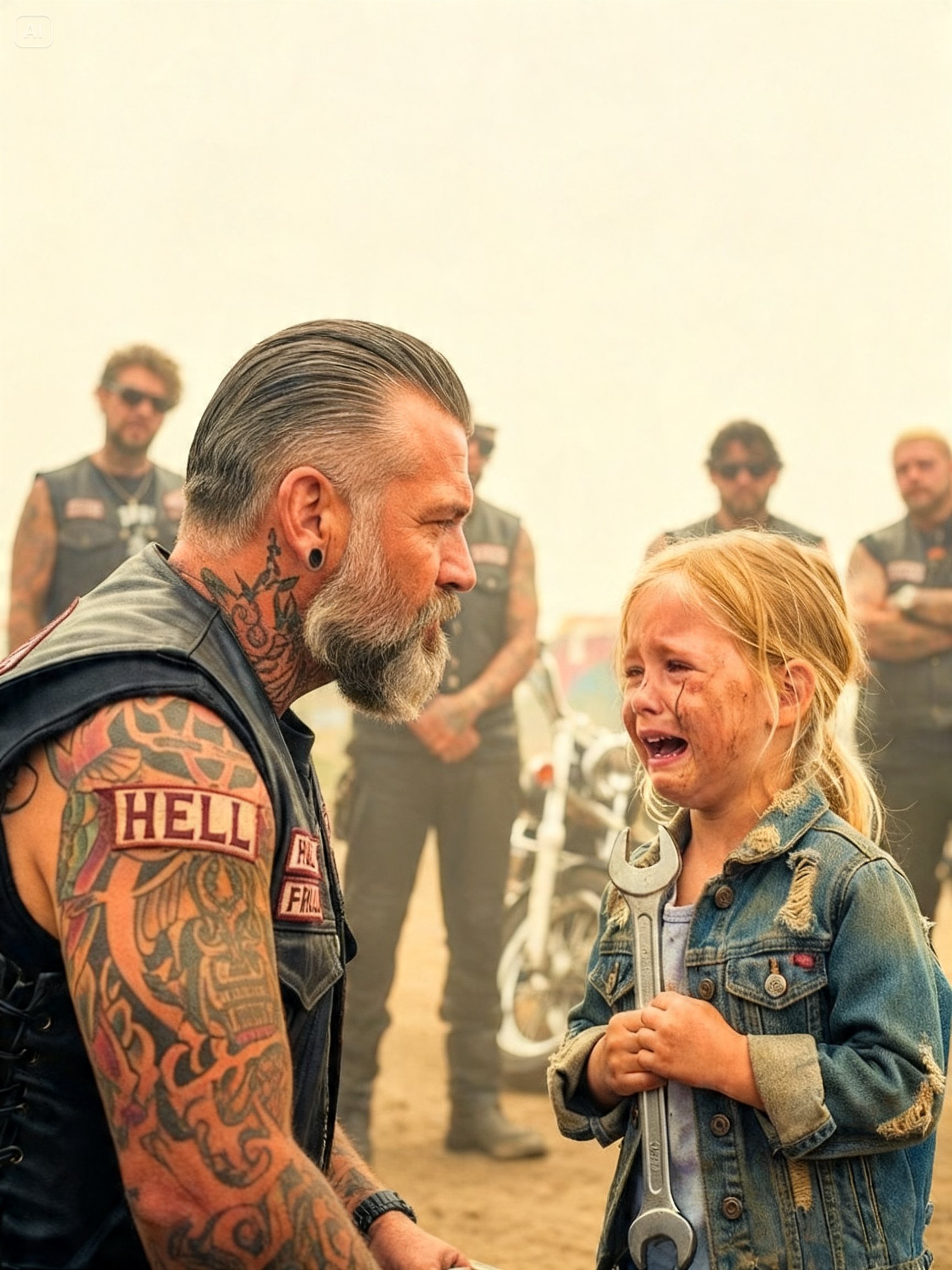 “PLEASE, I’LL WORK FOR FOOD,” THE LITTLE GIRL BEGGED THE FEARED HELLS ANGEL – WHAT HE LEARNED NEXT SHOCKED THE WHOLE TOWN