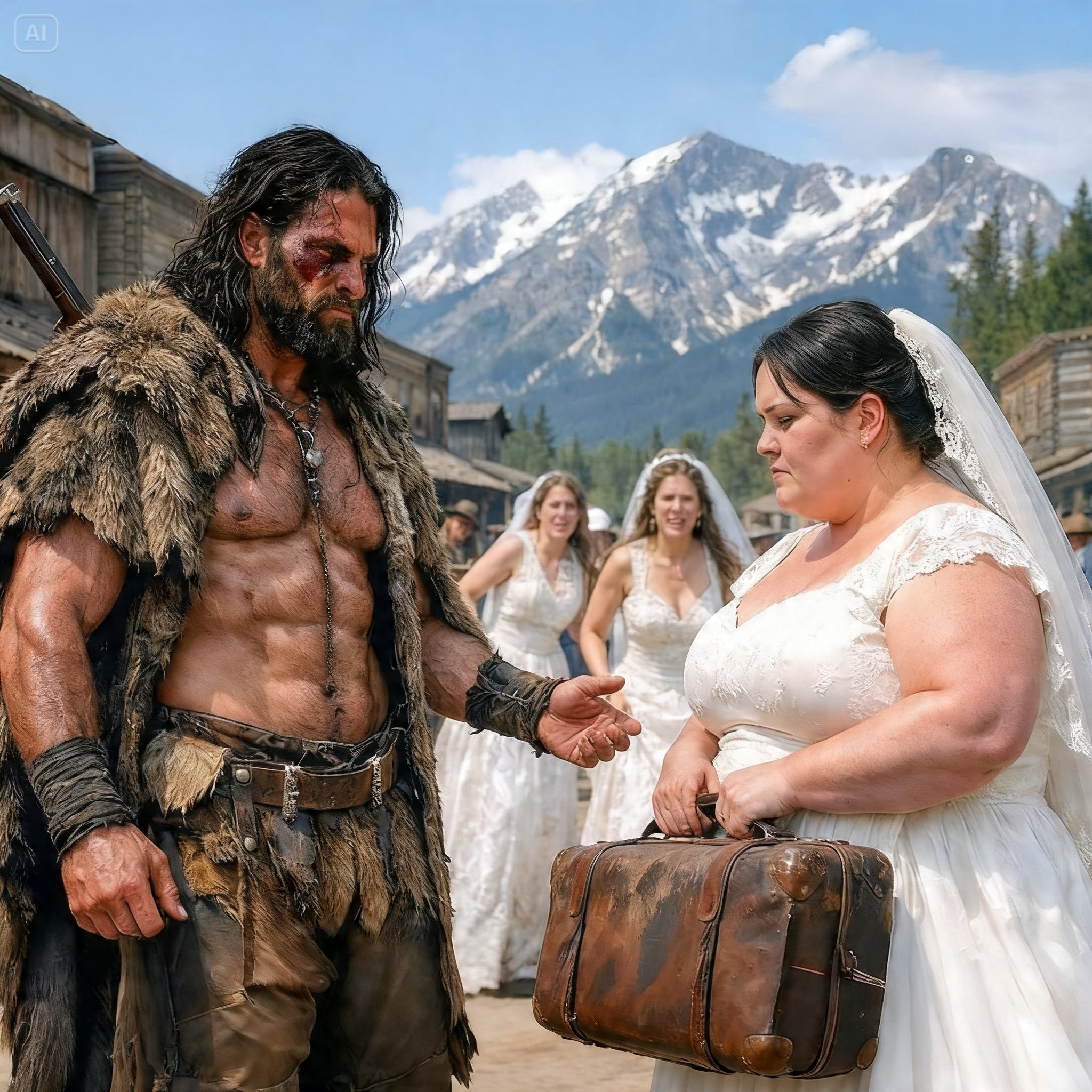 NO BRIDE WOULD STAY WITH THE SCARRED MOUNTAIN MAN OF THE HILLS — UNTIL THE OVERWEIGHT WOMAN EVERYONE LAUGHED AT CHOSE HIM, AND UNCOVERED THE DARK REASON THE OTHERS VANISHED