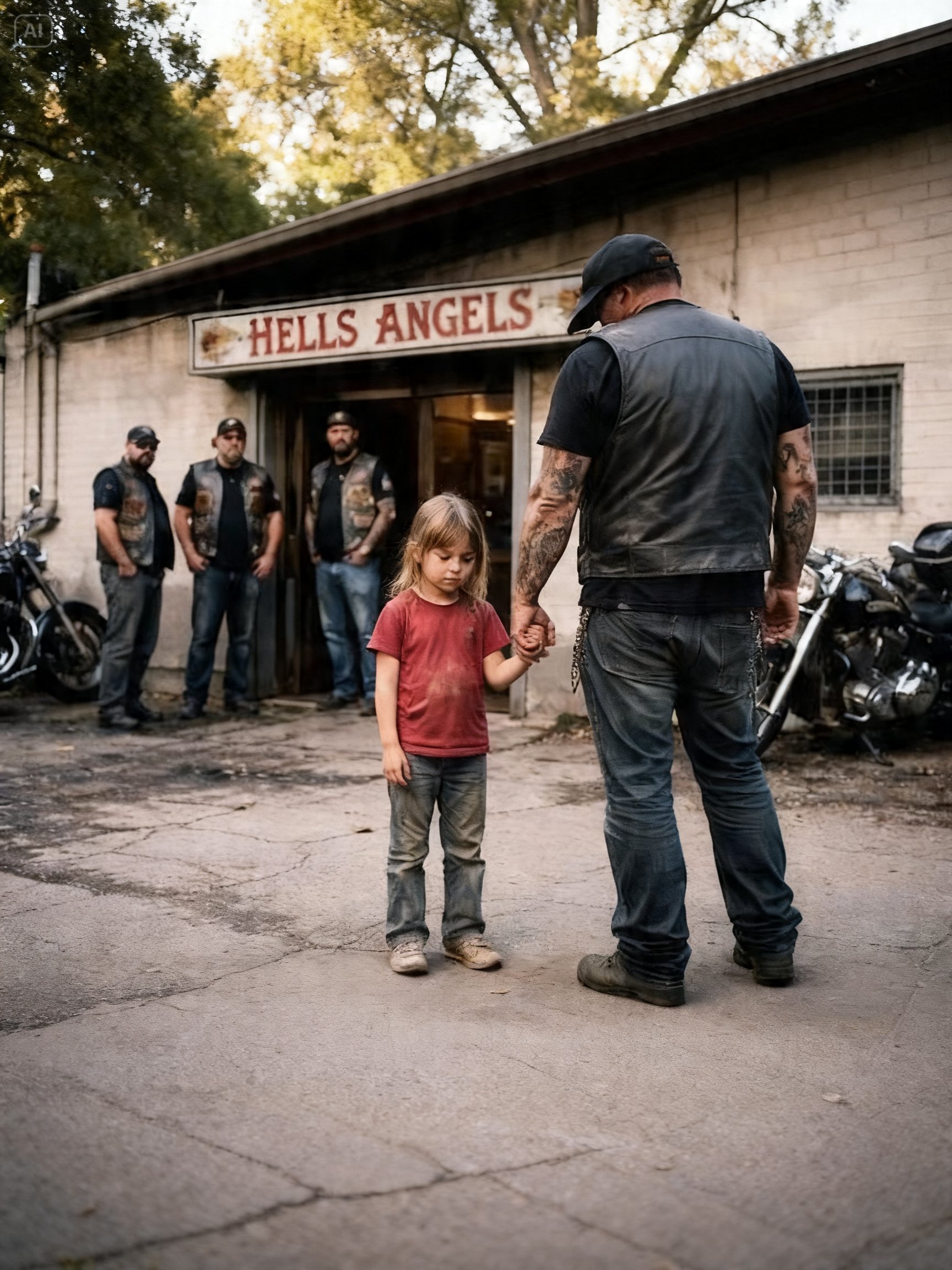 A 7-YEAR-OLD GIRL ASKED BIKERS TO KILL HER STEPDAD – WHAT THEY DID LEFT THE WHOLE TOWN SPEECHLESS