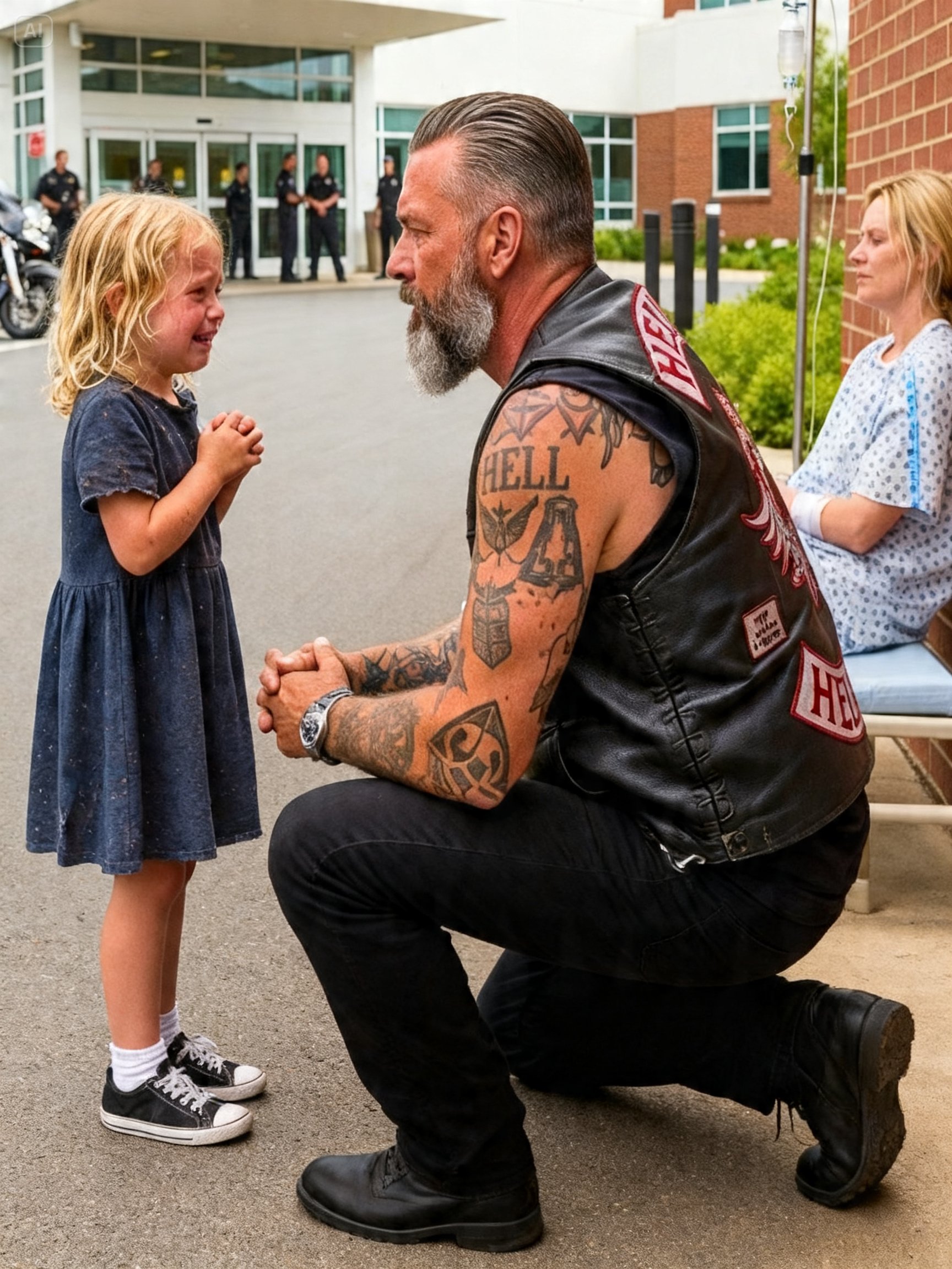 “THEY WOULDN’T LET MY MOMMY BACK INTO THE HOSPITAL – SO I BEGGED FOR HELP UNTIL FIVE BIKERS STOPPED”