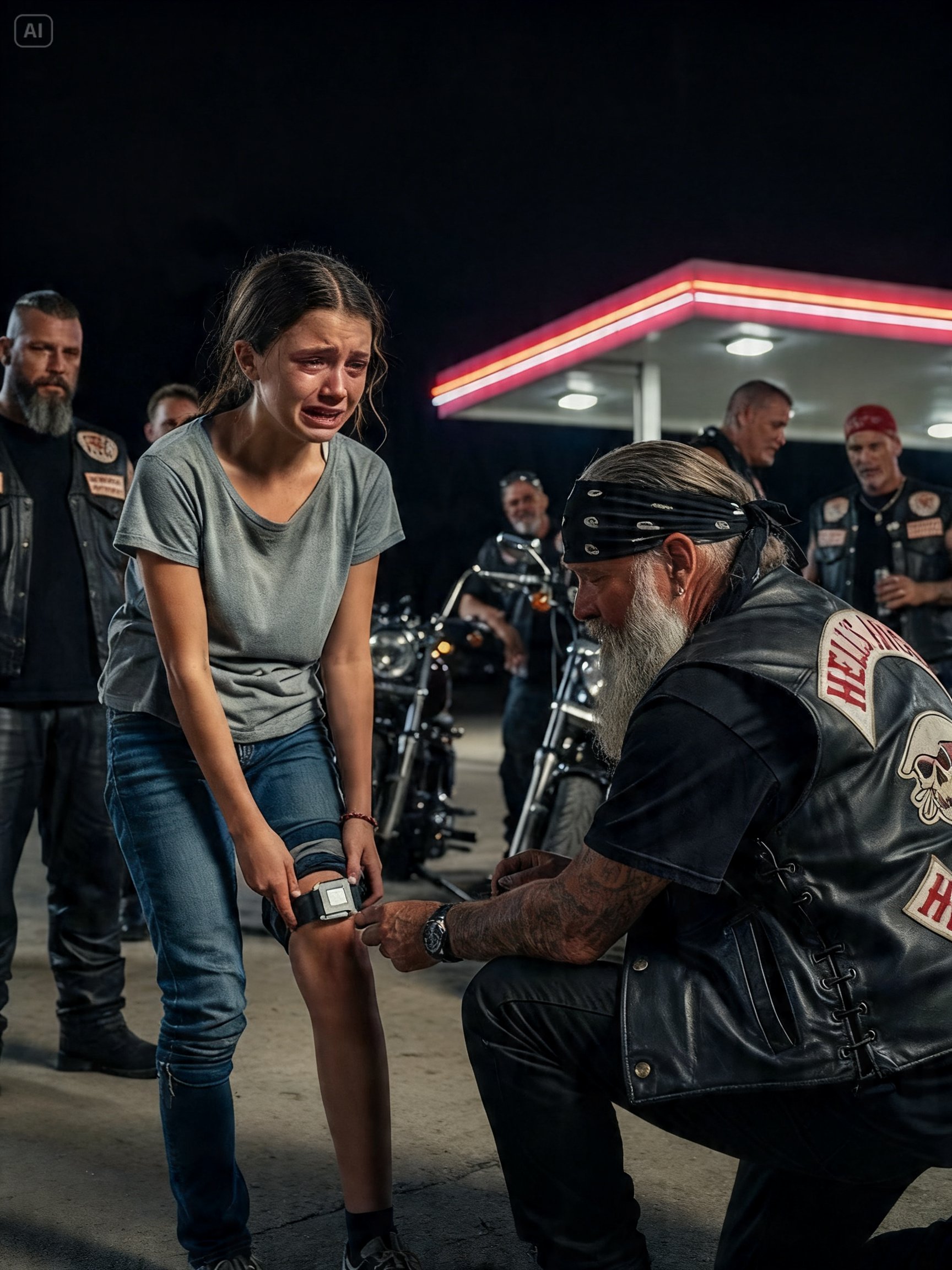 SHE WHISPERED “DADDY COUNTS MY STEPS” – THEN A BIKER FOUND THE ANKLE MONITOR AND CALLED 175 ANGELS