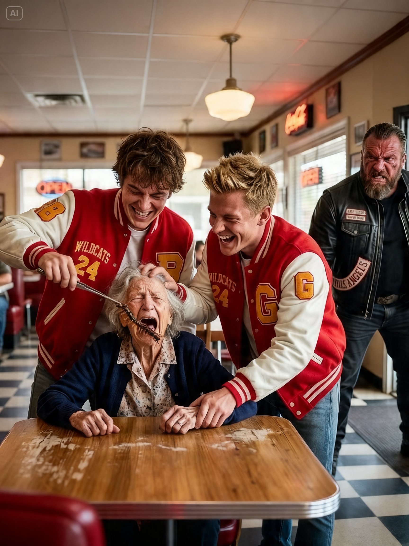 BULLIES PUT A CENTIPEDE IN AN OLD WAITRESS’S EAR – THEN HER HELLS ANGEL SON WALKED THROUGH THE DOOR