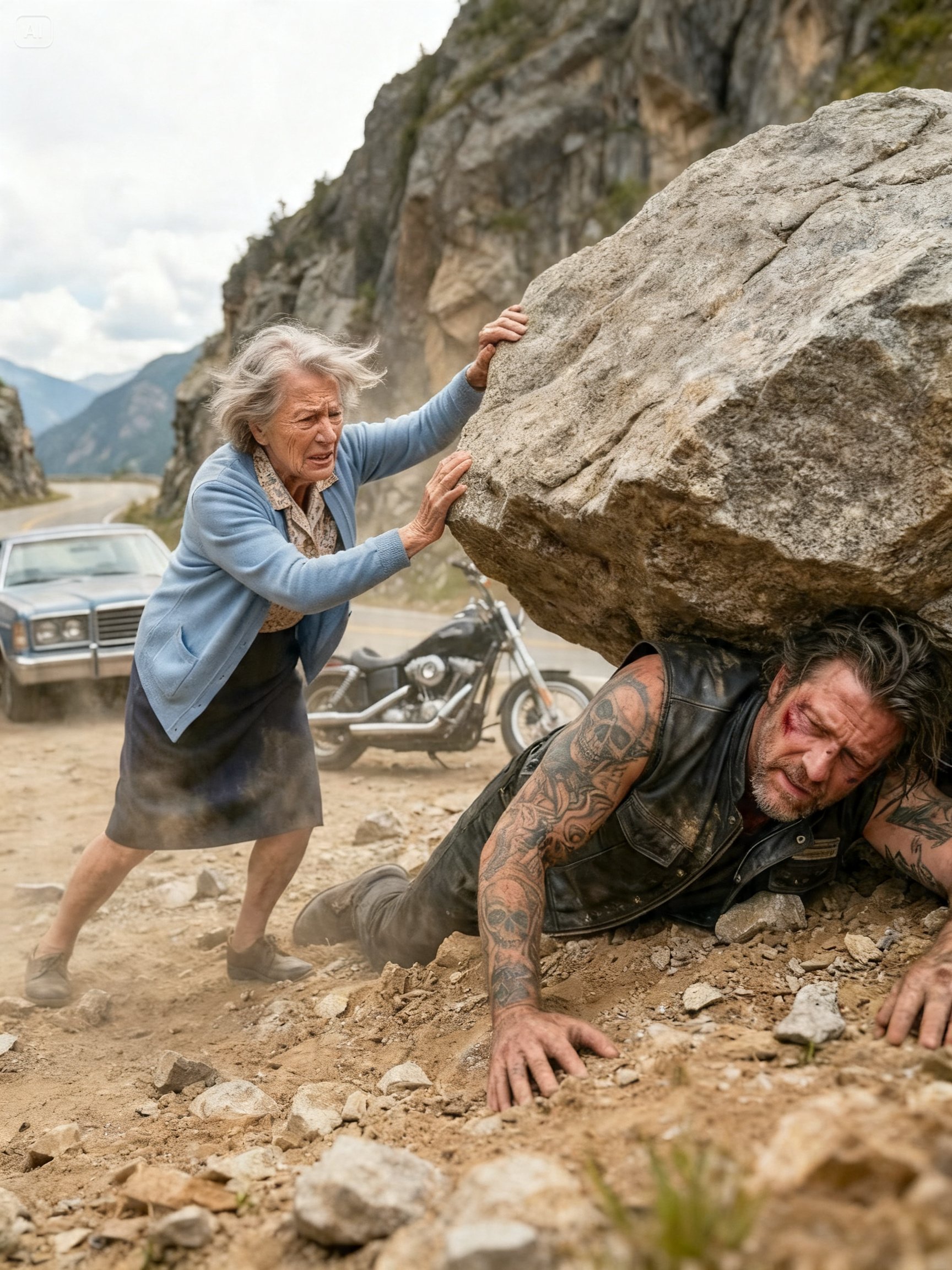 I PULLED A BLEEDING STRANGER FROM UNDER HEAVY STONES – THEN I SAW THE HELLS ANGELS PATCH ON HIS CHEST