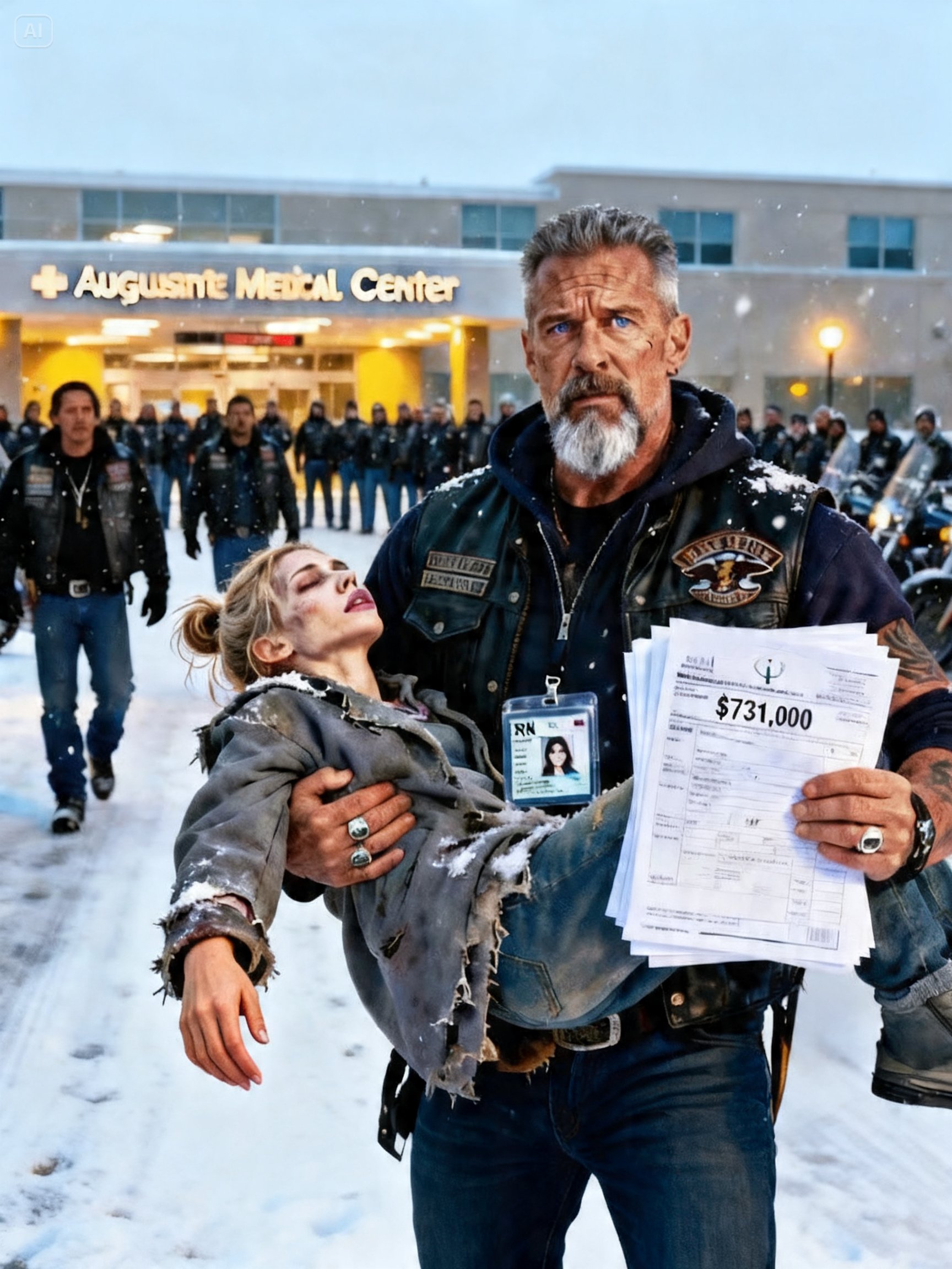 SHE COLLAPSED AFTER SAVING A BIKER’S FATHER – WHAT FELL FROM HER POCKET EXPOSED A BRUTAL SYSTEM THAT HUNTED HER DOWN