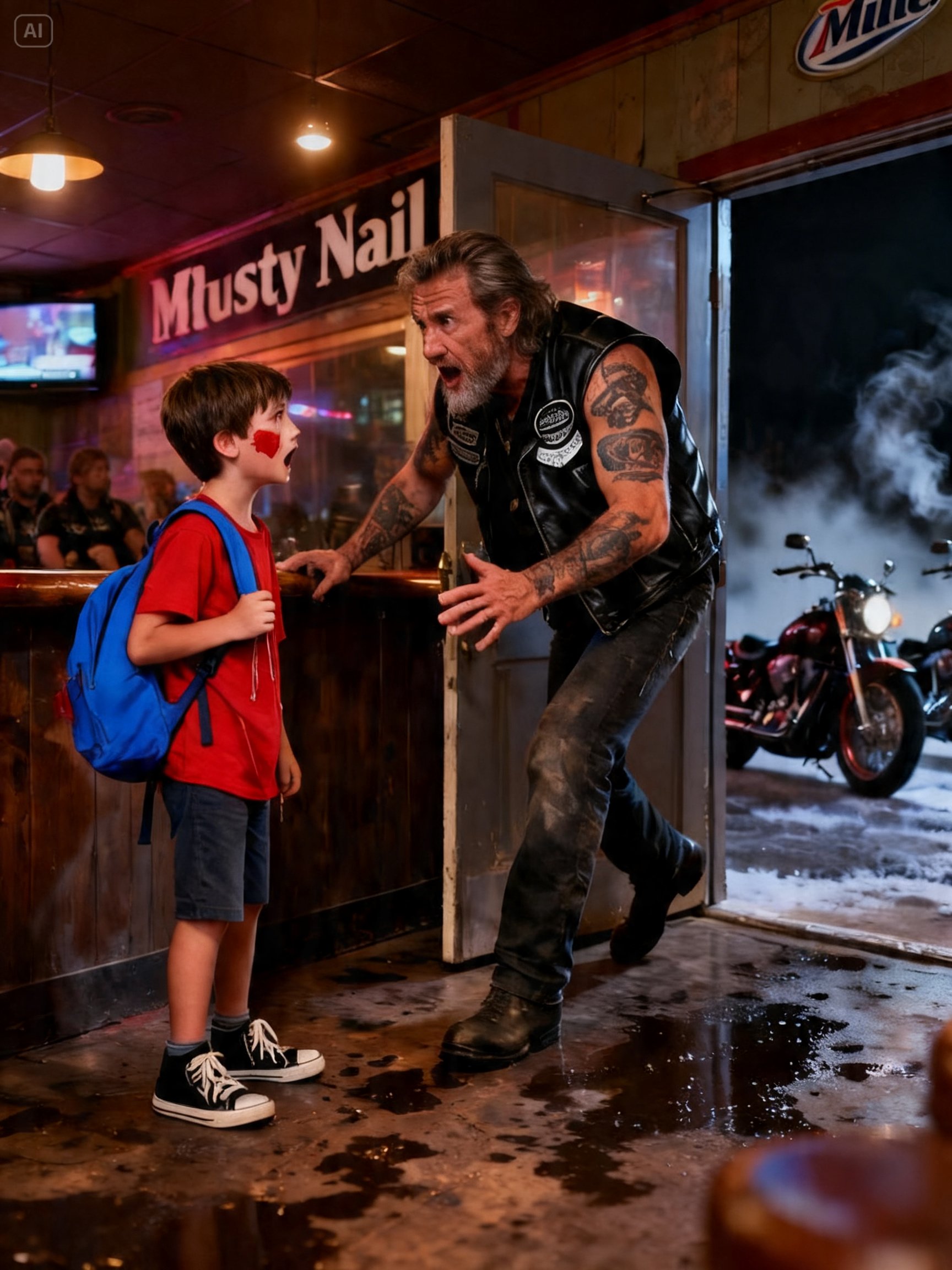 THE 10-YEAR-OLD RAN INTO A BIKER BAR IN TEARS – HIS MOM’S ABUSER WAS COMING BACK TO KILL HER
