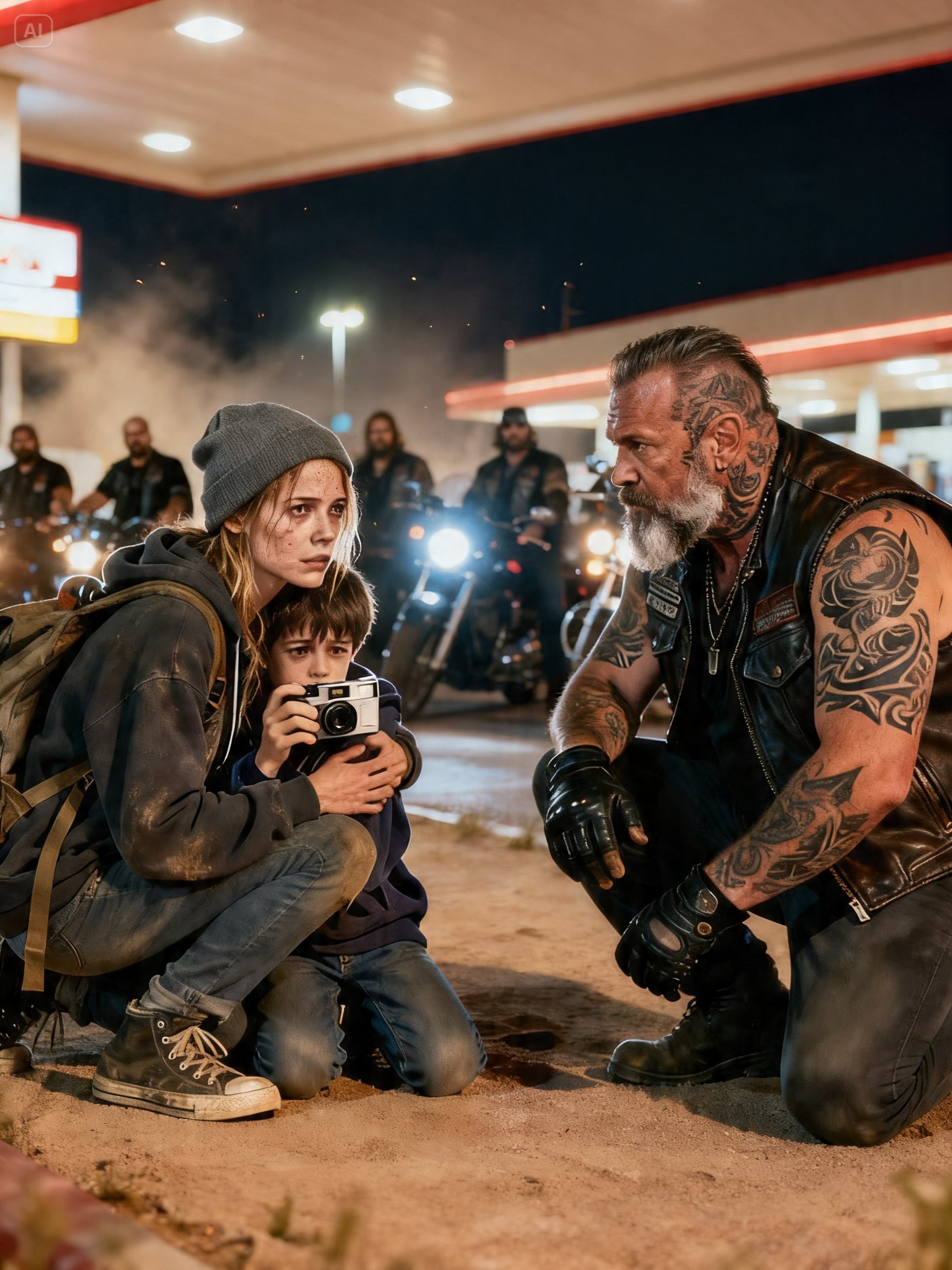 I WAS HIDING BEHIND A DUMPSTER WHEN I SAW A DIRTY COP BEATING A BIKER’S SON – THEN 200 HELLS ANGELS CAME FOR HIM