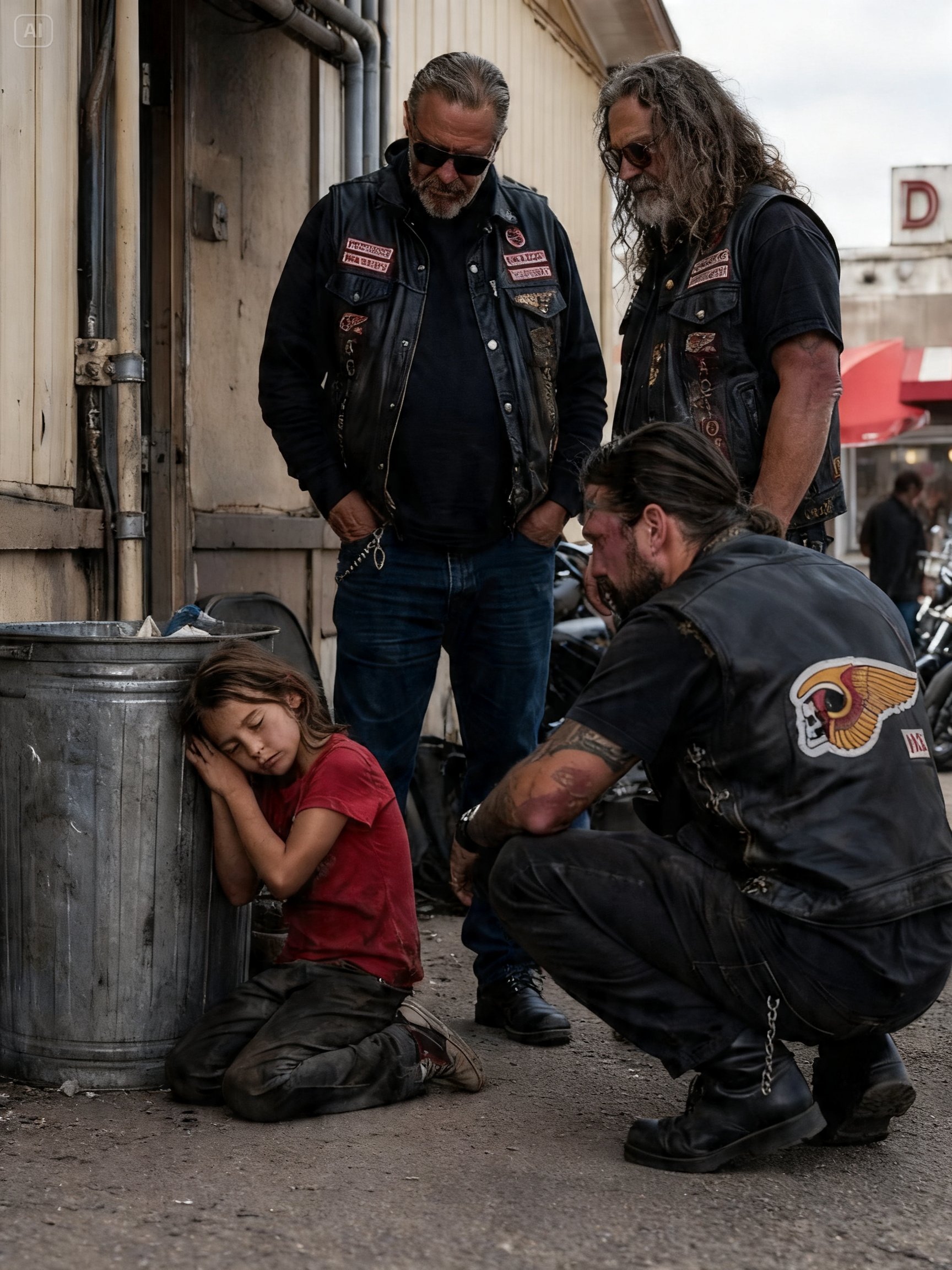 HE FOUND A LITTLE GIRL SLEEPING IN TRASH – HOURS LATER 199 HELLS ANGELS SHOCKED THE ENTIRE TOWN