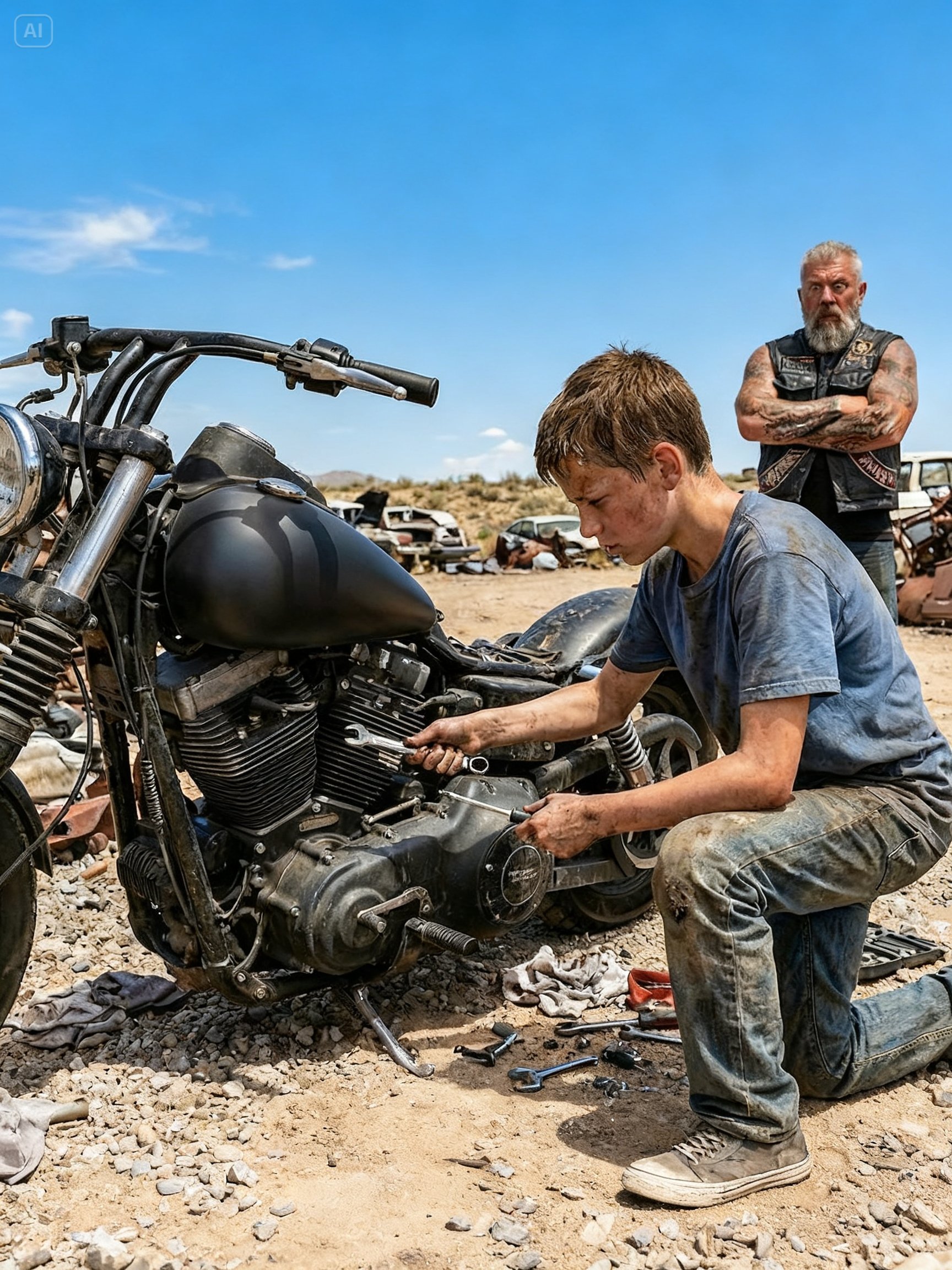 HE REBUILT A DEAD HARLEY IN A JUNKYARD – THEN 305 HELLS ANGELS CAME TO CLAIM IT