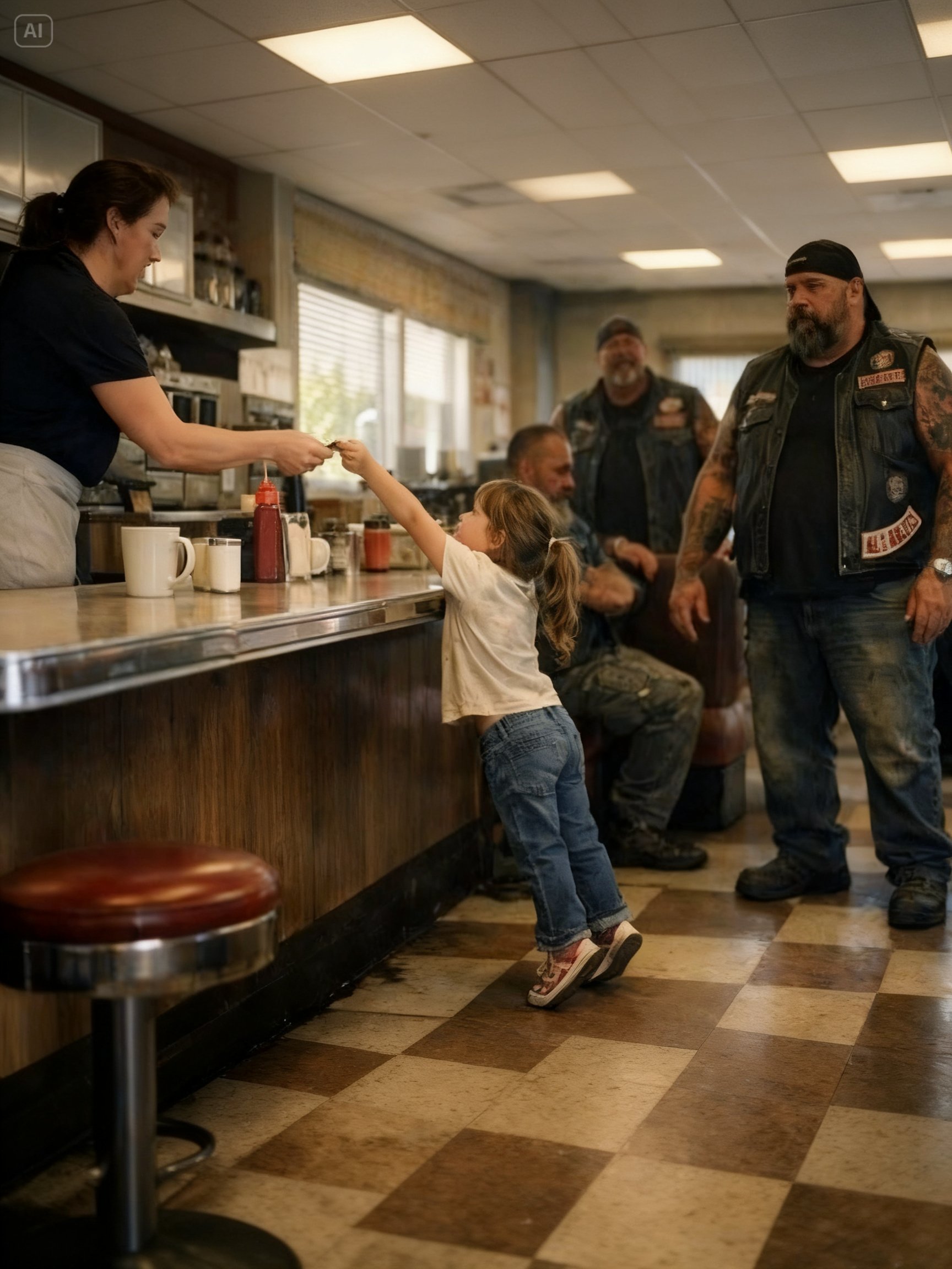 I WAS THE HELL’S ANGEL EVERYONE FEARED – THEN A LITTLE GIRL WALKED UP AND PUT ONE DOLLAR ON MY TABLE