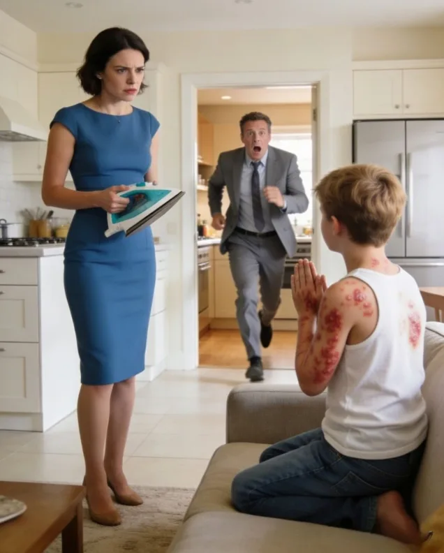 “Please… don’t burn me again” — He returned early from a business trip and heard a pleading whisper. What he found upstairs changed everything…