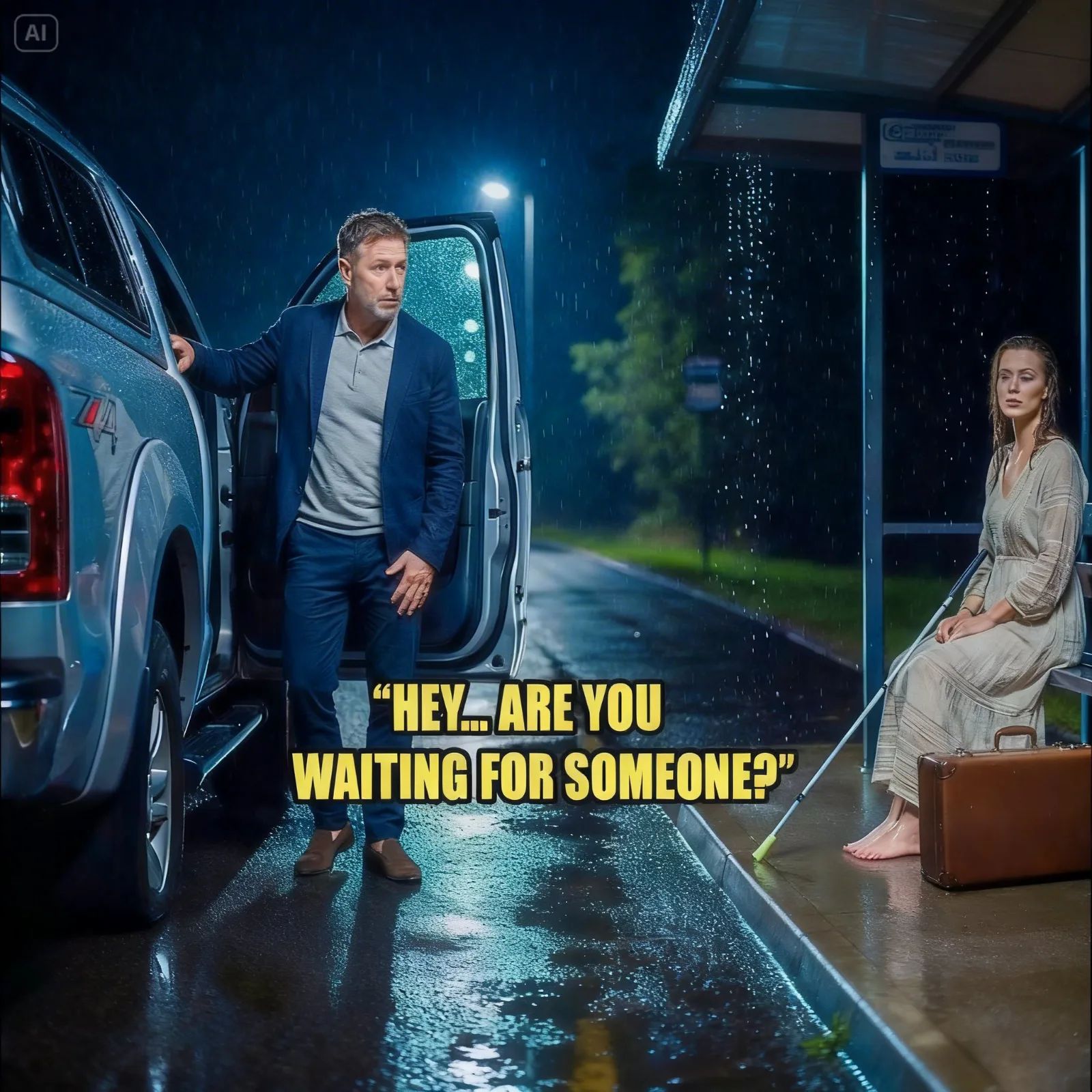 A Single Dad Saw a Blind Girl Abandoned in the Rain – What Happened After He Brought Her Home Changed Everything