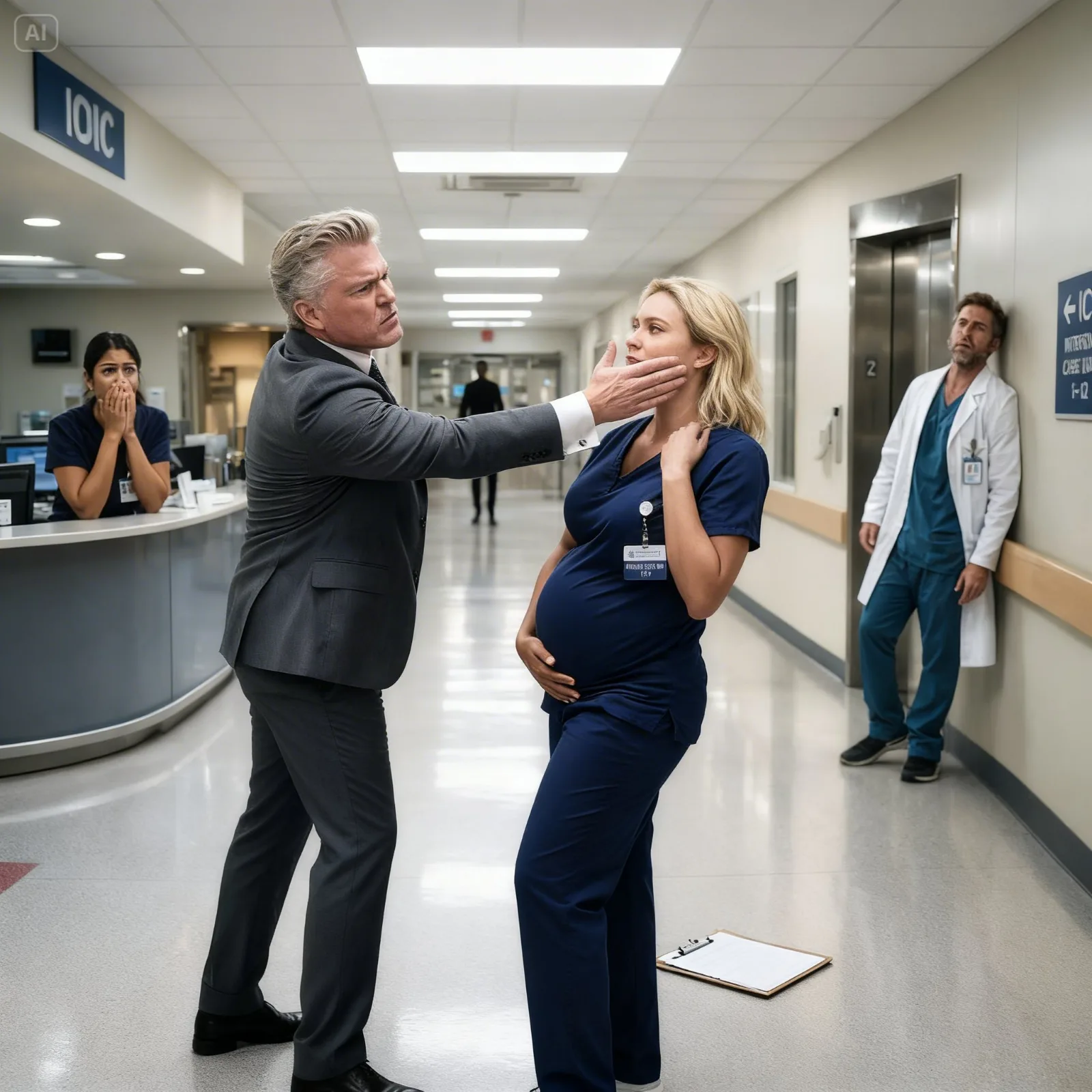 A Billionaire Slapped a Pregnant ICU Nurse and Smiled – Then He Learned Who Had Been Standing in the Hallway