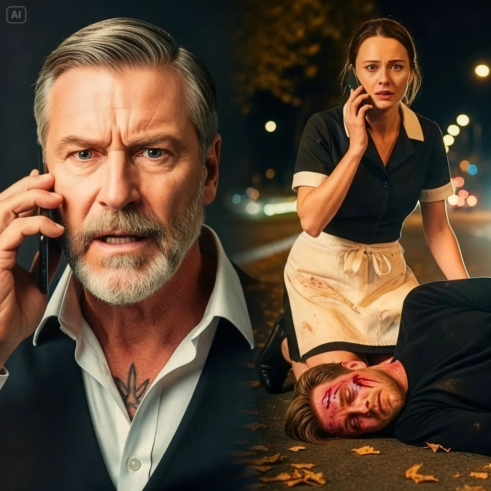 A Waitress Found the Mafia Boss’s Son Bleeding in an Alley – Then One Phone Call Dragged Her Into His War  The worst part was not that she saved him, it was that the man who nearly got him killed looked straight at her over lunch and decided she was too small to matter.  Emma spent Wednesday doing exactly what frightened people are supposed to do.  She went quiet.  That was the point.  She tied on the apron at Murphy’s.  She poured coffee.  She smiled at customers already forgetting her face before they hit the door.  She let the city see what it expected to see after a threat.  A tired waitress who had gotten scared and backed off.  But in the hours between closing the diner and lying awake in her apartment, she learned Dominico Ferraro the way she had once learned Murphy’s by feel.  Not facts first.  Pattern first.  The grammar of a man.  Ethan told her Dom had been with the Sullivan family for twenty-two years.  Long enough that most people stopped seeing him as separate from the structure.  He was not loud.  Not flashy.  Those men are easier.  Dom was careful.  Institutional.  The kind of man who mistakes longevity for innocence.  He liked restaurants.  He liked being recognized.  He liked women who looked as if they had lived enough to appreciate a man like him.  And above all, he liked his own read on people.  That was the weak point.  Men who pride themselves on reading others usually go blind the second they believe they have already finished the job.  Don’t try to extract anything, Ethan told her over the phone the night before.  Don’t ask questions that feel like questions.  Just be there.  Be someone he wants to talk to.  Let him fill the space.  Emma sat at her kitchen table in the dark and listened to his voice move through practical instructions and the fear he was trying not to let into them.  If anything feels wrong, leave.  You don’t explain.  You don’t excuse yourself.  You just stand up and walk out.  Luca will be in the restaurant.  I know, she said.  You’ve told me three times.  I’m telling you a fourth time.  That shut her up.  Not because he raised his voice.  Because he didn’t.  Because the words came out too controlled, too careful, and the care inside them was harder to ignore than panic would have been.  Thursday came hard and fast.  Emma woke before dawn and did the thing she had always done when fear got too large.  She made it smaller by naming it.  Worst case, Dom knew.  Dom saw through her in thirty seconds.  In that case, she stood up and left.  Best case, he talked.  He filled the silence.  He said one thing too many because vanity made him want to prove he was still the smartest man adjacent to power.  Everything in between was just conversation.  Emma Turner had been having difficult conversations since she was twelve years old and her mother got sick and the world stopped asking whether she was ready to be the adult in the room.  She could have one more.  Carmines looked exactly like the sort of place where expensive men went to lie with polished manners.  Dark wood.  White tablecloths.  Lighting soft enough to flatter bad decisions.  Emma got there at 12:45 and asked for a table by the window with the specific calm of a woman who had decided to belong somewhere before the room could vote on it.  She ordered sparkling water.  She did not look around.  She did not look for Luca.  That would have been the tell.  At 1:05, Dom arrived.  She recognized him instantly from the photograph Ethan had shown her.  Heavyset.  Silver-haired like Vincent, but softer around the edges.  A jacket that was expensive without trying to look like it.  He moved through the restaurant with practiced ease, nodding to the maître d’, touching one shoulder here, shaking one hand there, like a man who believed every room was partly built for him.  He noticed her before he sat down.  Emma felt his eyes pause on her.  Just for a fraction.  That small male pause that says interest has already started organizing itself into confidence.  She was looking out the window when it happened.  On purpose.  Then she turned back at exactly the right second and let her face register a polite little surprise.  A small smile.  Distracted.  Not inviting.  Just enough.  He sat at his own table first.  Two men with him.  She clocked them without really clocking them.  Peripheral vision.  Never stare at the protection first.  That was another Ethan lesson.  She ate the first course.  Drank half her water.  Let three minutes pass.  Then Dom appeared at her table exactly as predicted, wearing warmth like a custom suit.  Forgive me, he said.  You look like you’re waiting for someone who isn’t coming.  I’ve been that person at that table.  Domenico Ferraro.  I don’t mean to intrude.  Emma looked up at him.  Not too quickly.  Let him think she had been somewhere else in her head.  Emma, she said.  No last name.  Just Emma.  No extra information for him to sort and place too soon.  And no, not waiting.  Just eating.  Thinking.  He smiled.  May I?  He gestured to the chair across from her.  That was the moment.  Not the alley.  Not the note under the coffee cup.  Not even the warning.  This.  The exact second the man Vincent Sullivan had trusted for twenty-two years looked at a waitress from Fifth Street and decided she was easy enough to enter, simple enough to charm, harmless enough to sit beside.  Emma held his gaze for one beat.  Then gave the smallest shrug.  If you want to.  Dom sat.  Comfortable already.  That was the first mistake.  He started with himself.  Men like him always do.  Not directly.  Never in a way that sounds like bragging to their own ears.  He offered stories.  Small polished observations.  The city changing.  Restaurants not being what they used to be.  The burden of loyalty in a place where too many people mistake fear for respect.  Emma let the silence do the work.  Let him fill it.  That was the trick Ethan had warned her about.  Men like Dom cannot tolerate a vacuum.  If you leave enough air in the room, they rush to occupy it with whatever version of themselves they most want believed.  And once he started, he kept going.  He asked whether she lived nearby.  She gave him just enough truth to feel ordinary.  He asked if she came to Carmines often.  She said not really, but every now and then it was nice to sit somewhere quiet and feel like she had a different life for one lunch.  That line made him lean in.  She saw it.  The subtle change.  The private classification happening in his head.  He thought he understood her now.  A woman a little tired of her own small life.  A little lonely.  A little flattered to be noticed in a better room.  Exactly the woman she needed him to see.  And because he thought he had finished reading her, he started showing himself.  Not fully.  Men like Dom do not confess.  They reveal themselves in what they don’t bother hiding because they think the person across from them does not matter enough to read the omission.  He made one small joke about Vincent Sullivan being too attached to old ways.  Another about loyalty being a word people use when they really mean control.  Then a third line, light on its face, almost nothing, about how some families mistake obedience for strength and end up bleeding for it.  Emma kept her expression where it needed to be.  Interested.  Neutral.  A woman hearing more than she fully understood.  But inside, something clicked into place.  An innocent man attached to that house would have stepped carefully.  Too carefully, maybe.  He would have cleared himself without being asked.  He would have moved away from implication.  Dom didn’t.  He redirected.  He tested.  He watched her face every time he brushed near the Sullivans without naming them too directly, looking not for what she knew but for what she feared.  That was the tell.  Not one statement.  The shape of the conversation.  A man with nothing to hide clears space.  A man protecting something keeps nudging the room away from it.  Emma knew it before dessert menus appeared.  She knew it when he asked, too casually, whether she had many friends in the city.  She knew it when he laughed softly and said women like you usually see more than people think and then watched to see whether the sentence landed.  She knew it when he leaned back and got just a little too comfortable, the way men do when they’ve already written you small in their heads.  And that was the part that got under her skin.  Not just that he was involved.  That he looked right at her and saw nothing worth worrying about.  Nothing dangerous.  Nothing sharp.  Nothing at all but a waitress in a nice restaurant who should have been grateful he chose to sit down.  She smiled anyway.  Answered anyway.  Stayed exactly where she was.  Because if a man hands you twenty seconds of being underestimated in a room like that, you use all twenty.  When lunch finally ended, Dom stood first.  He gave her one last polished smile, the kind old dangerous men wear when they believe the interaction belonged entirely to them from start to finish.  It was nice meeting you, Emma.  You too, she said.  And she meant something by it he could not even imagine yet.  He walked away certain he had handled her.  Certain he had guided the whole exchange.  Certain she would leave that restaurant with the exact vague fog of impressions he intended.  Instead, Emma went straight back to the Sullivan house carrying something much worse for him than a confession.  A pattern.  And when Vincent asked her one question, clean and direct –  Did he clear himself?  She looked that man in the eye and said,  No.  Would you have trusted your instincts there, or would you have needed harder proof before naming the man in the room?