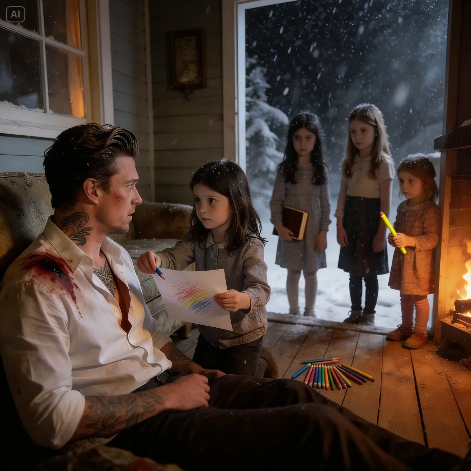 A Mafia Boss Crawled Out of a Blizzard to Die – Then 4 Little Girls Made Him Sign a Crayon Father Contract