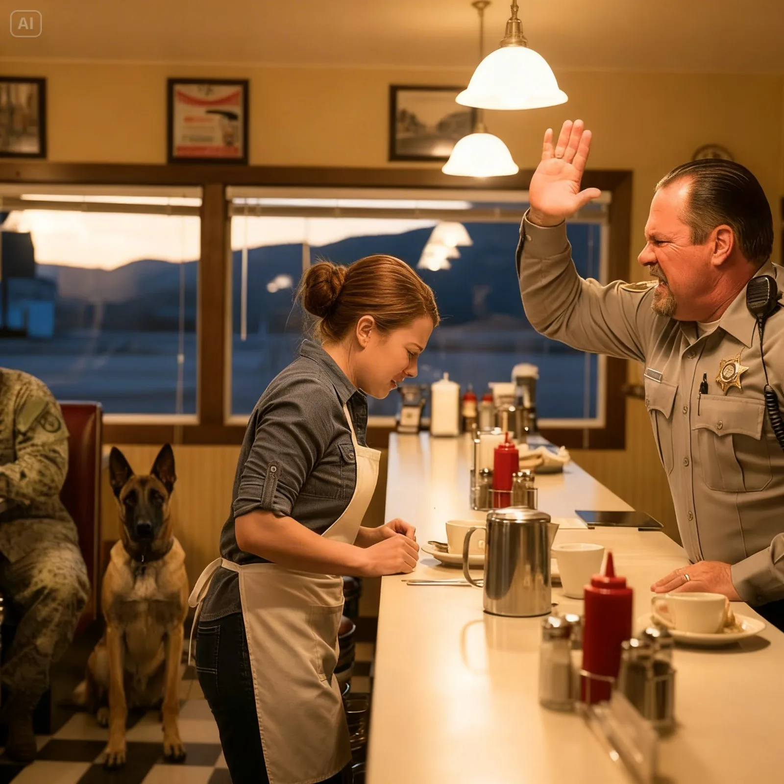 A Corrupt Sheriff Slapped a Diner Waitress – Unaware the Quiet Man in the Corner Was a Navy SEAL