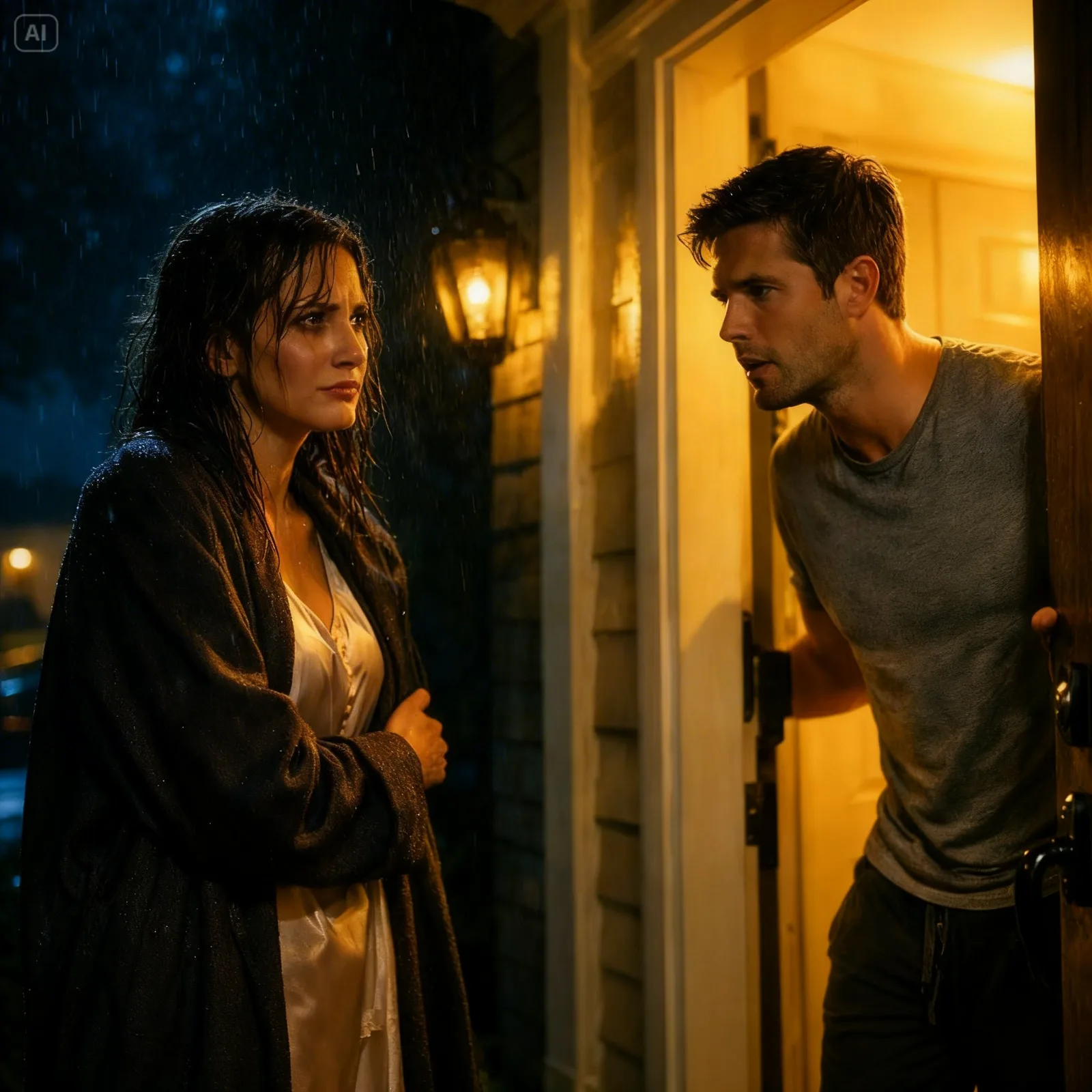 One Day After She Buried Her Husband, She Knocked on Her Neighbor’s Door and Whispered, “I Can’t Be Alone Tonight”