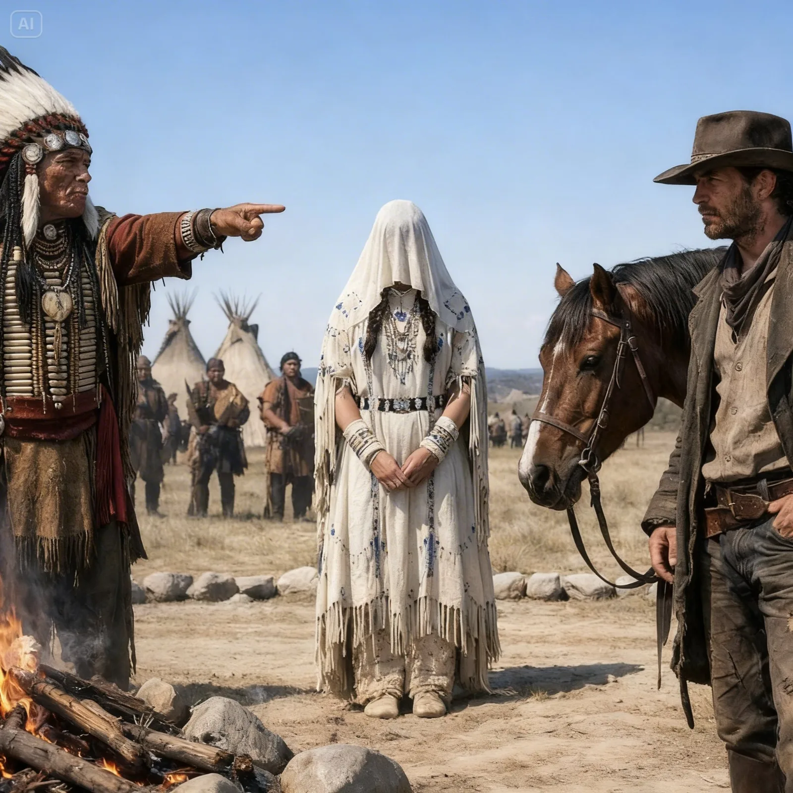 Lakota Chief: “Marry My Ugly Daughter Or Leave.” Cowboy Agreed. When Veil Fell, Everyone Was Shocked
