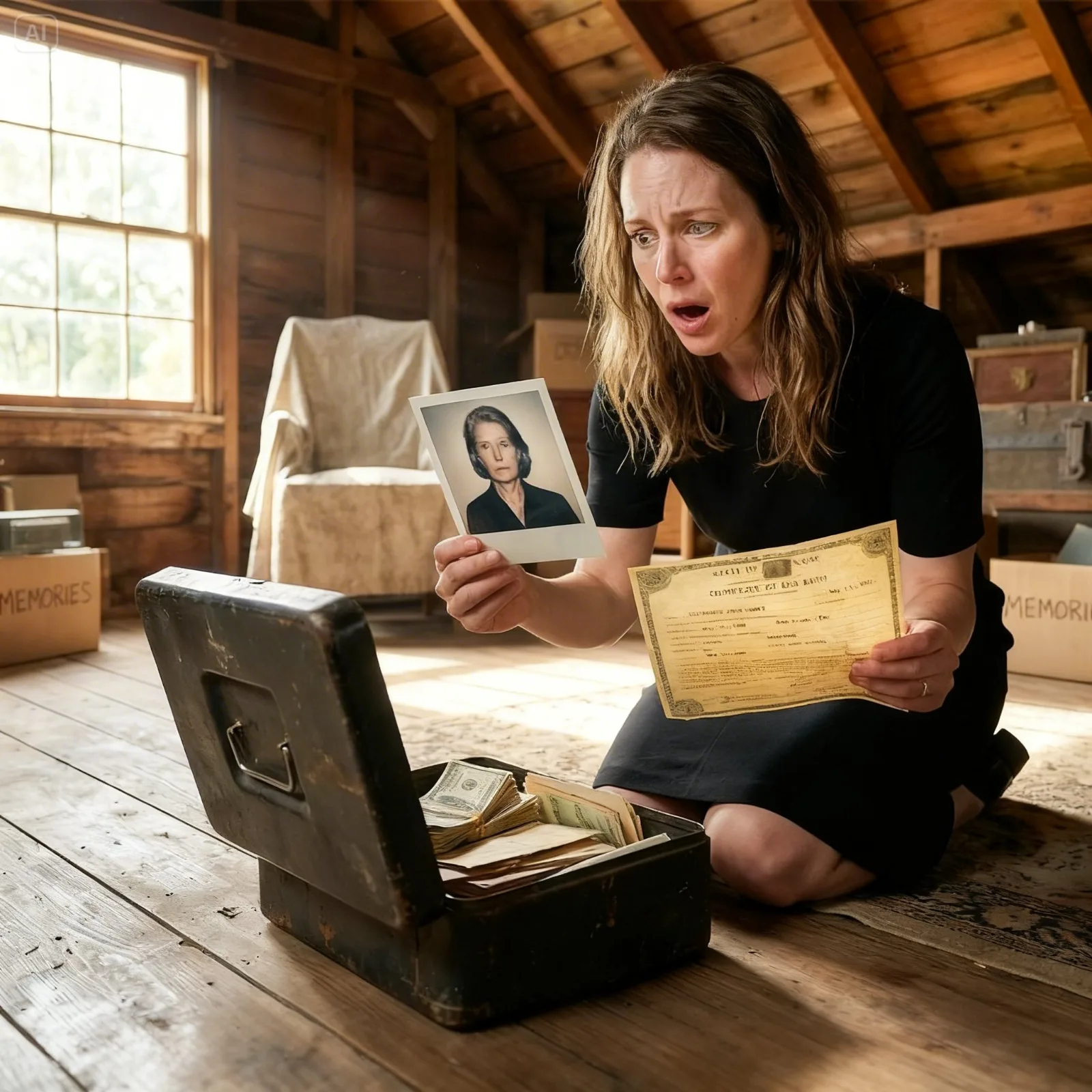 After the Funeral, She Opened a Hidden Lockbox in the Attic – And Learned Her Entire Life Was a Lie