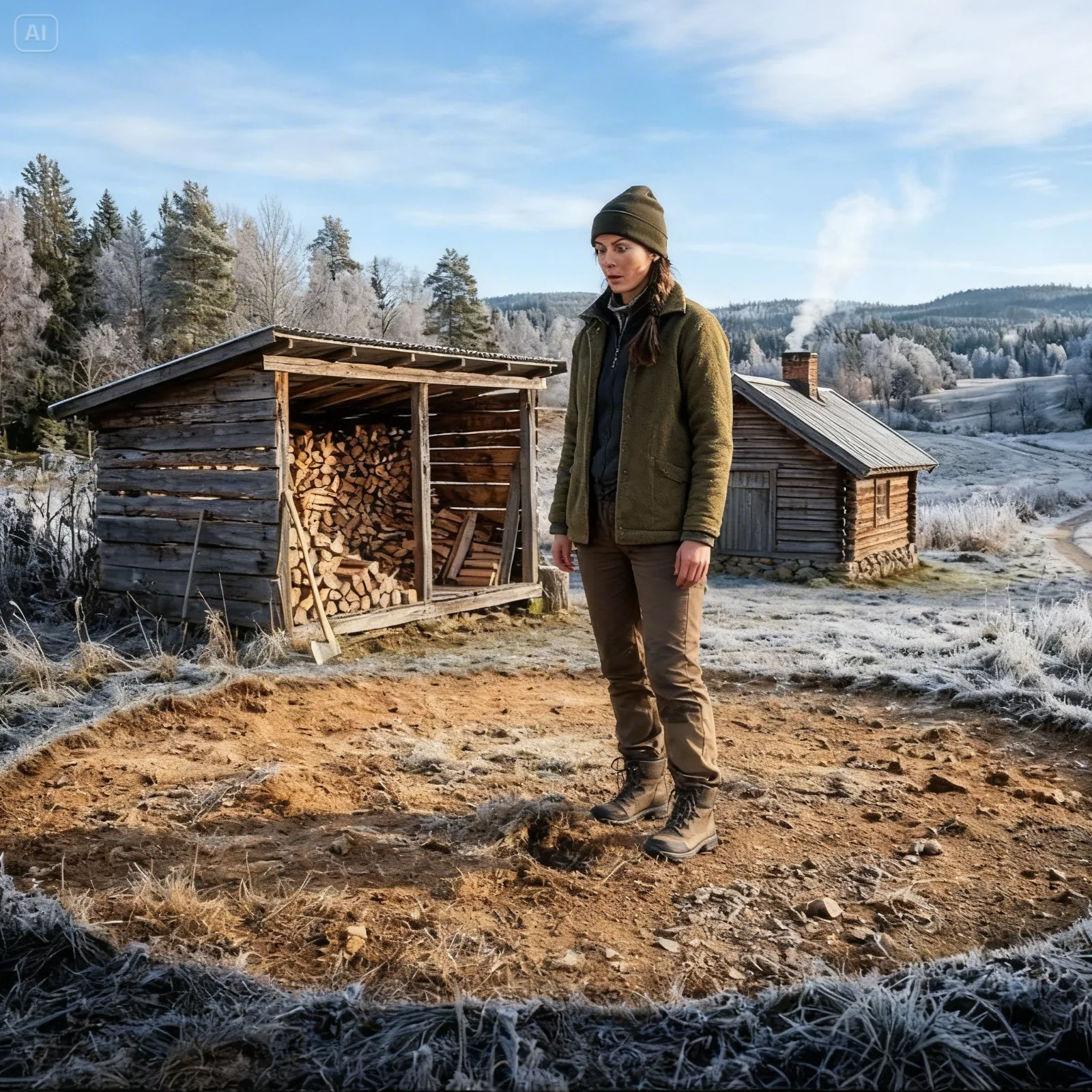 They Called Her Stubborn for Staying Alone on the Prairie – Until the Cold Came and Her Hidden Shelter Under the Woodshed Saved Them All