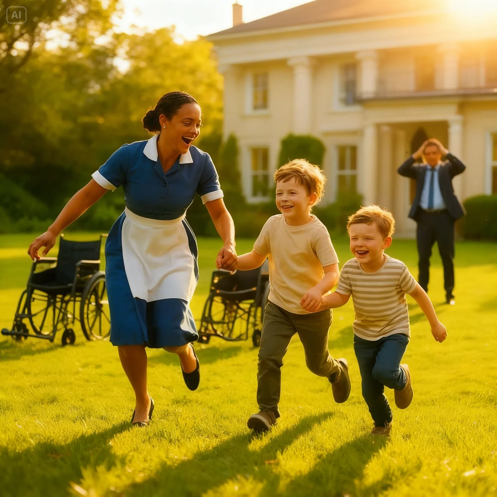 The Millionaire Came Home Early – And Froze When He Saw the Cleaning Lady Running With His Wheelchair-Bound Sons