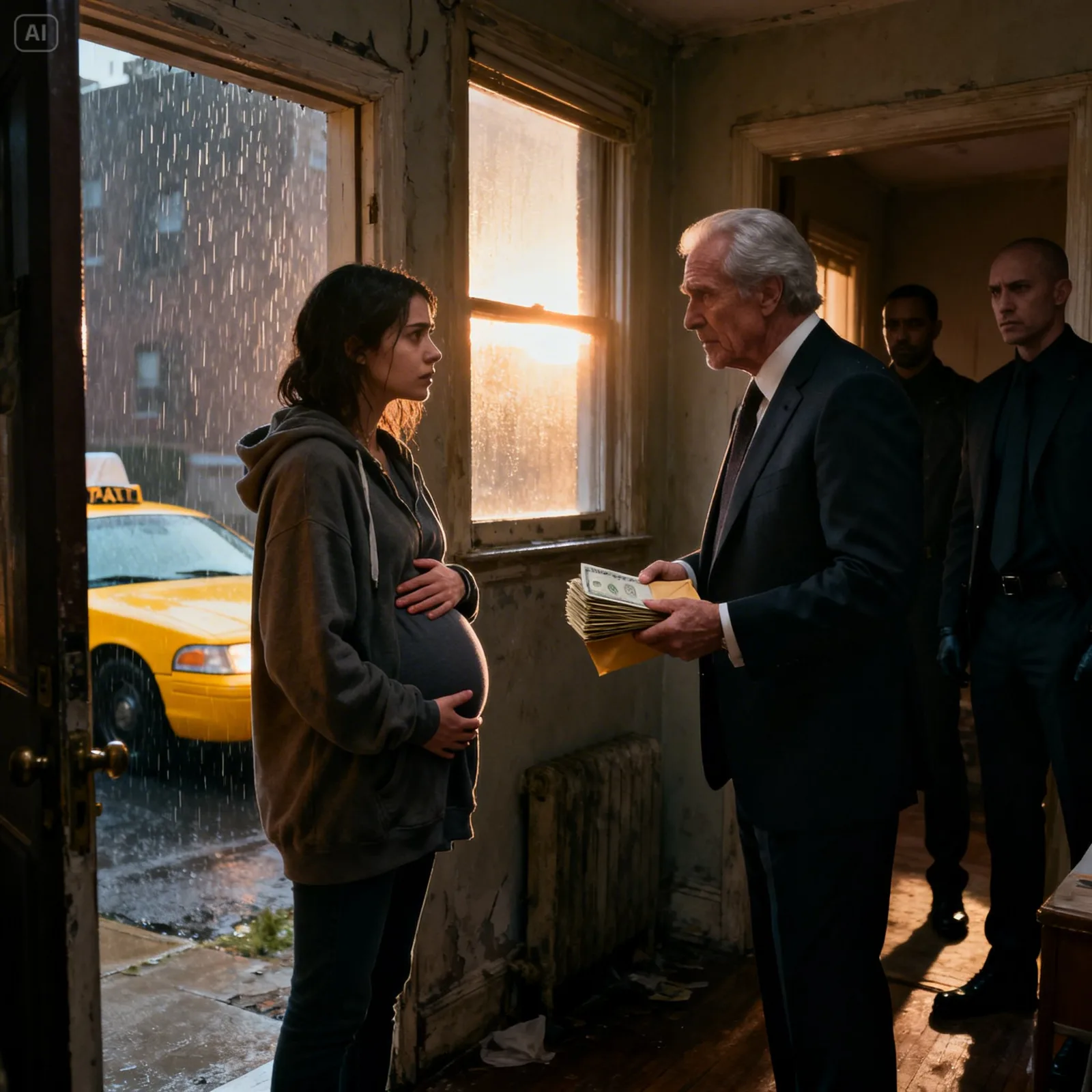 I Pulled a Bloodied Stranger Off a Rainy Road – At Dawn, a Rich Man Came to My Door With Cash and a Warning