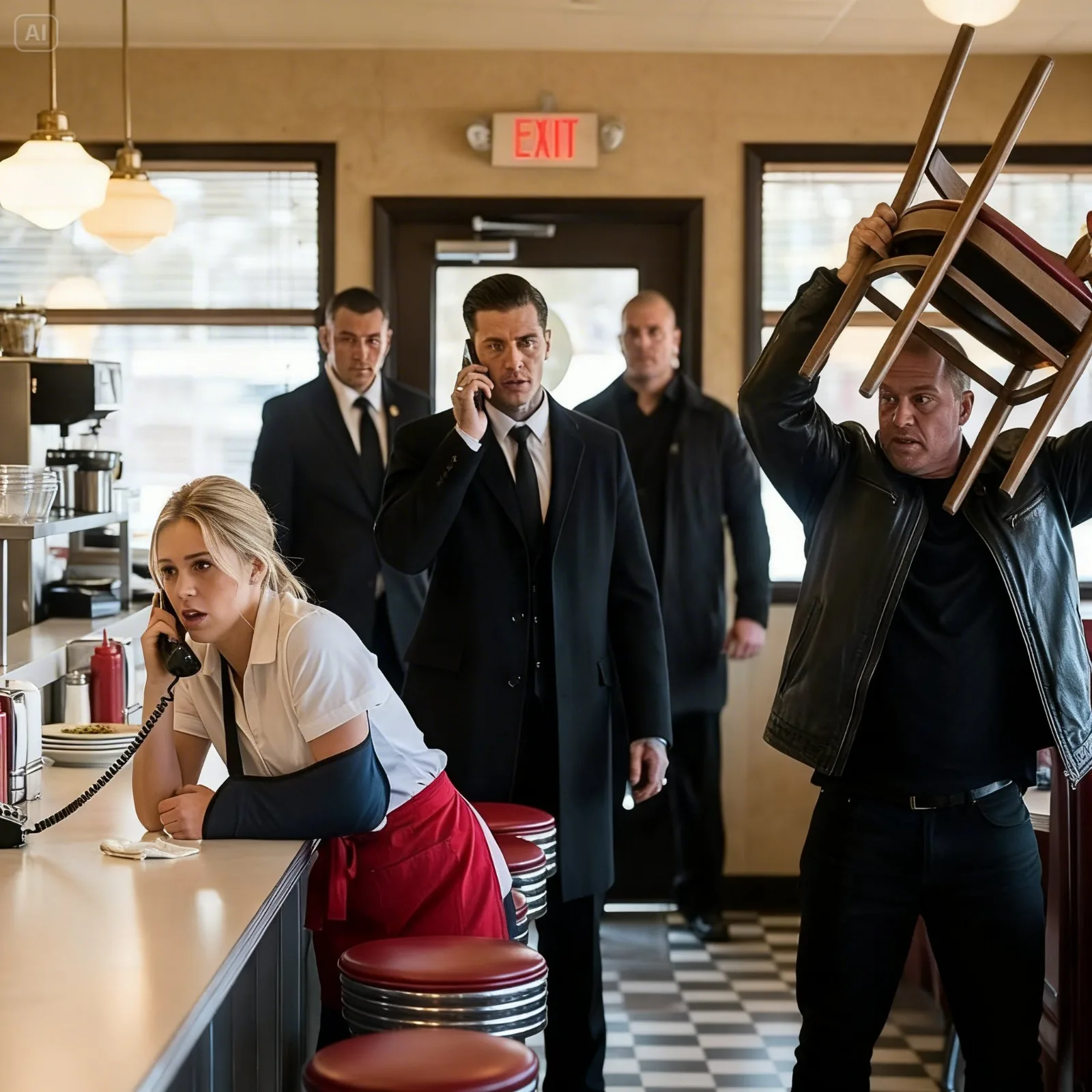 He Broke Her Arm in Front of the Whole Diner – Then the One Number She Swore Never to Call Brought the Devil to the Door