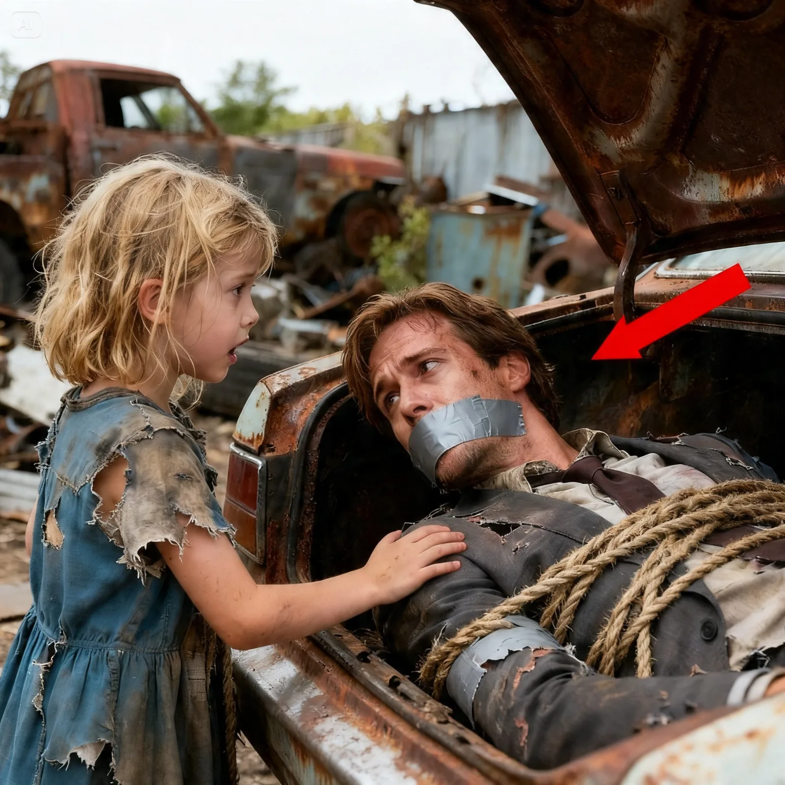 She Opened a Rusted Trunk Looking for Scrap – And Found a Millionaire Bound Inside With Men Coming Back for Him