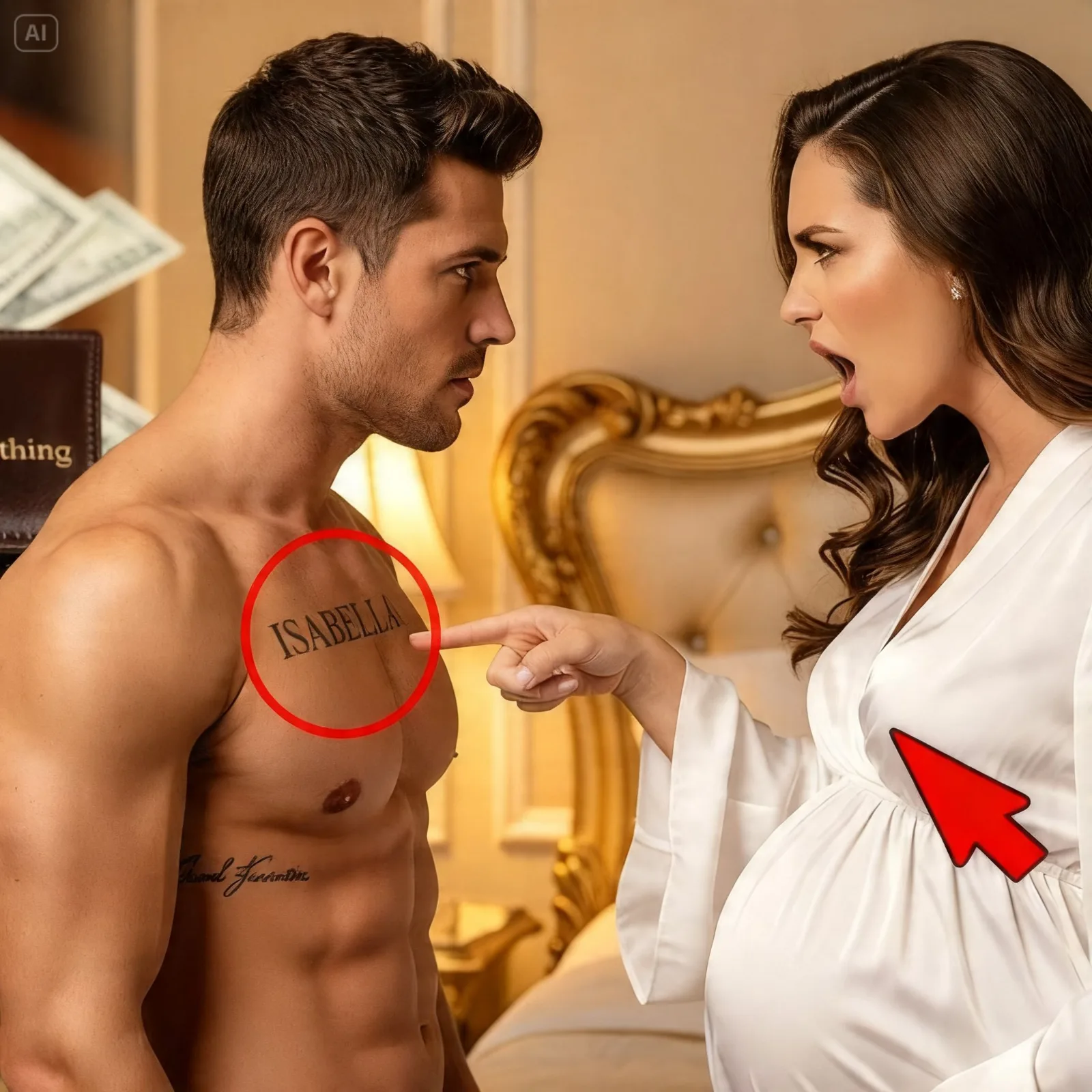 Pregnant Wife Finds Mistress’s Name Tattooed on Billionaire—She Carved Her Response in His Wallet