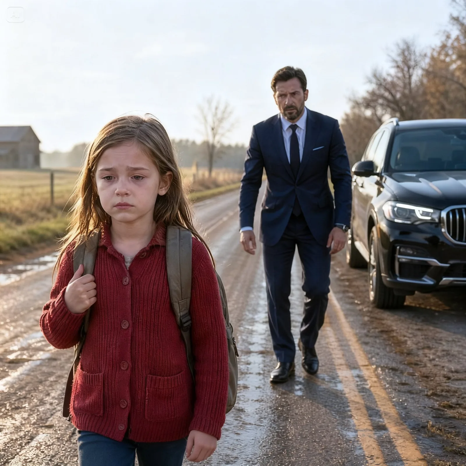 THE MILLIONAIRE FOLLOWED THE LITTLE GIRL WHO WALKED FIVE MILES TO SCHOOL—AND WHAT HE FOUND INSIDE HER HOUSE BROKE HIM