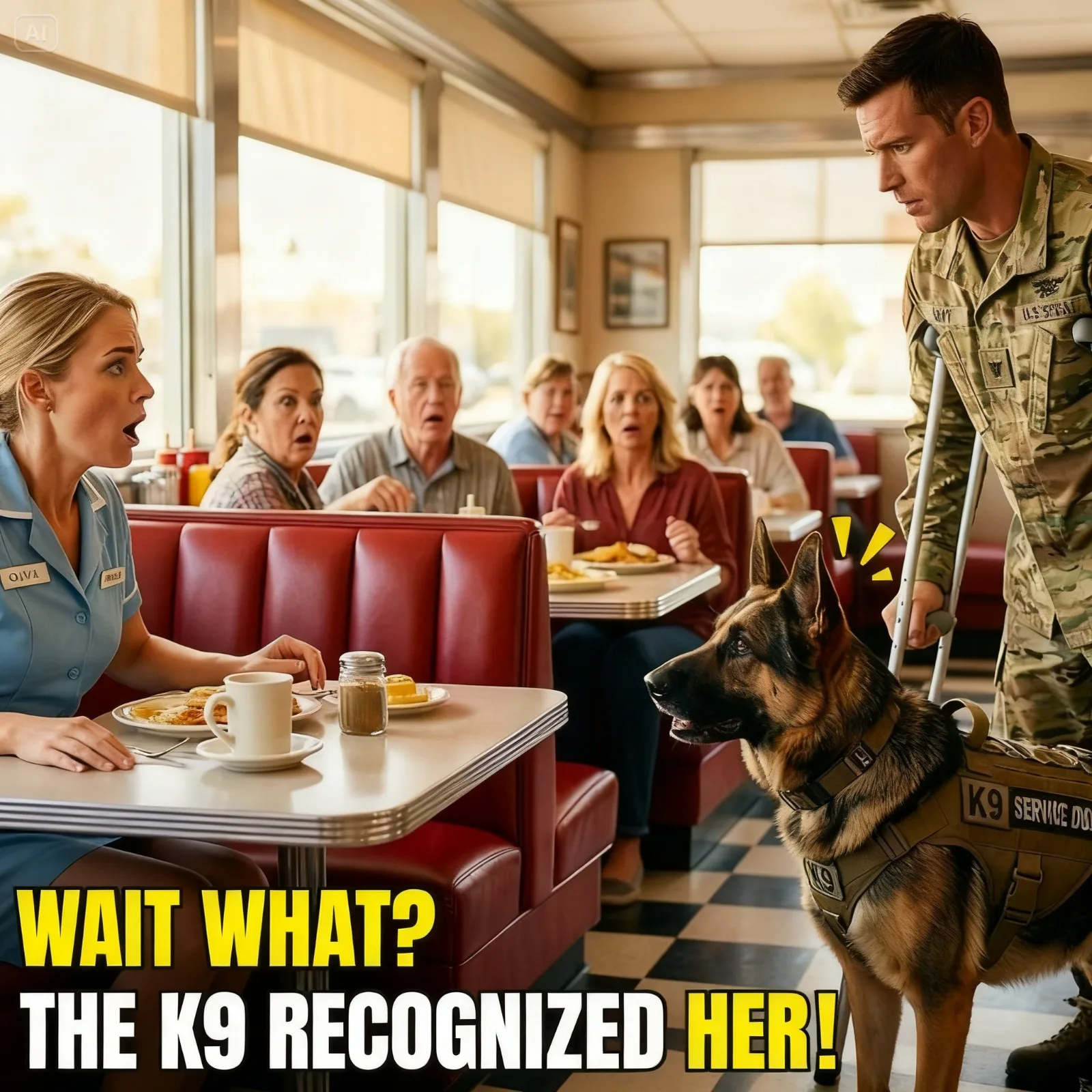 THE DISABLED NAVY SEAL ASKED A WAITRESS IF HE COULD SIT—THEN HIS K9 FROZE THE WHOLE DINER