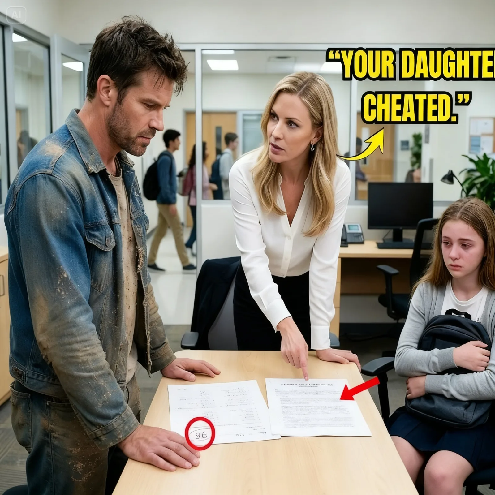 THEY ACCUSED HIS 14-YEAR-OLD DAUGHTER OF CHEATING—THEN HER SINGLE DAD WALKED INTO SCHOOL AND EXPOSED THE TRUTH
