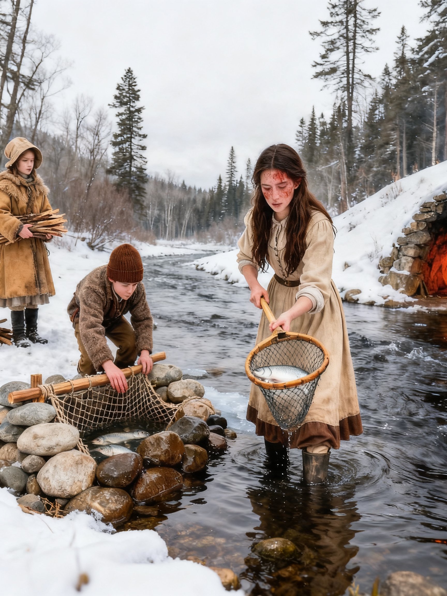 Kicked Out at 18, She Inherited Two Kids — She Built a Fish Dam and Cave to Stay Alive