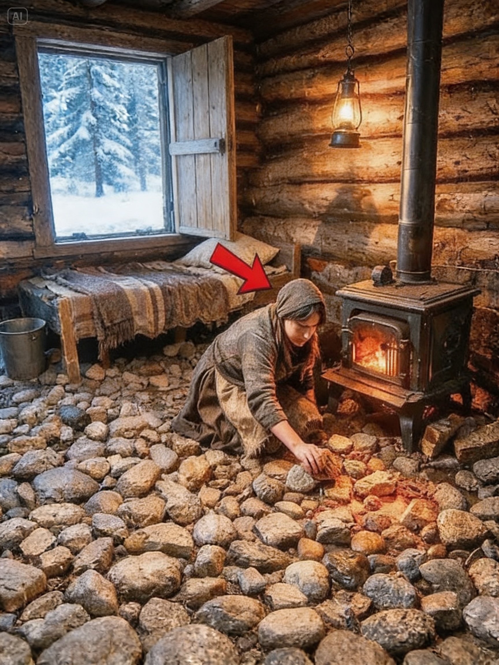 Widowed at 19, She Filled Her Cabin Floor With River Stones—They Held Heat for 11 Hours