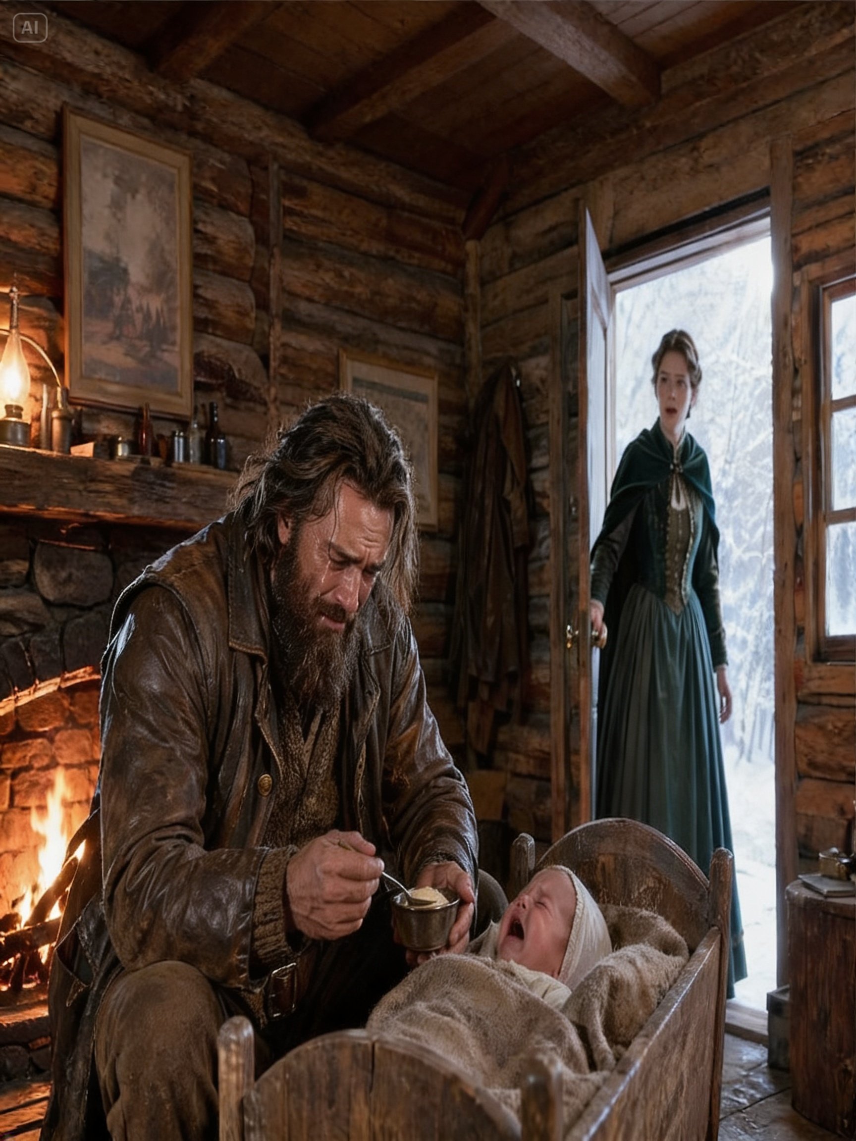 Mountain Man Sat Beside His Crying Infant, Hopeless—Until a Stranger Offered Unexpected Kindness