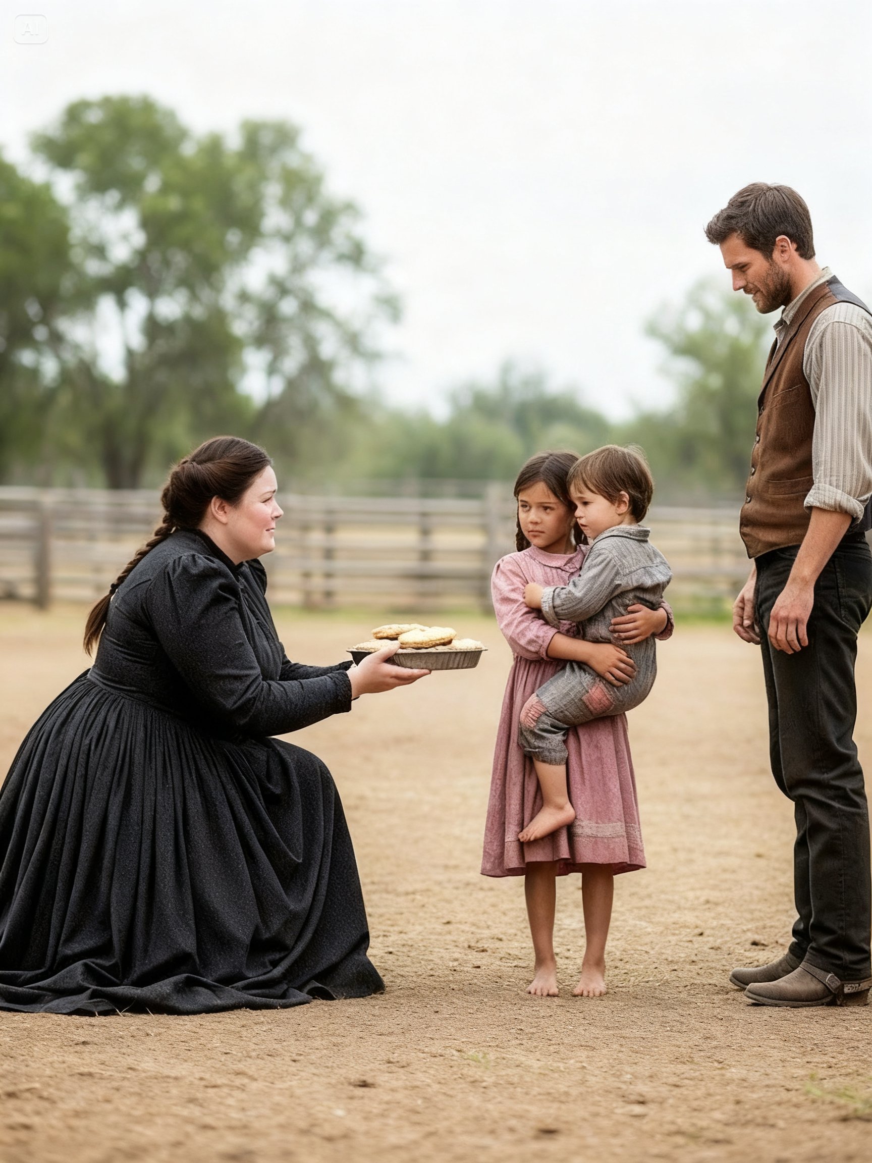 His Children Hadn’t Eaten in Months — Until the Obese Widow Knocked… and the Rancher Let Her Stay