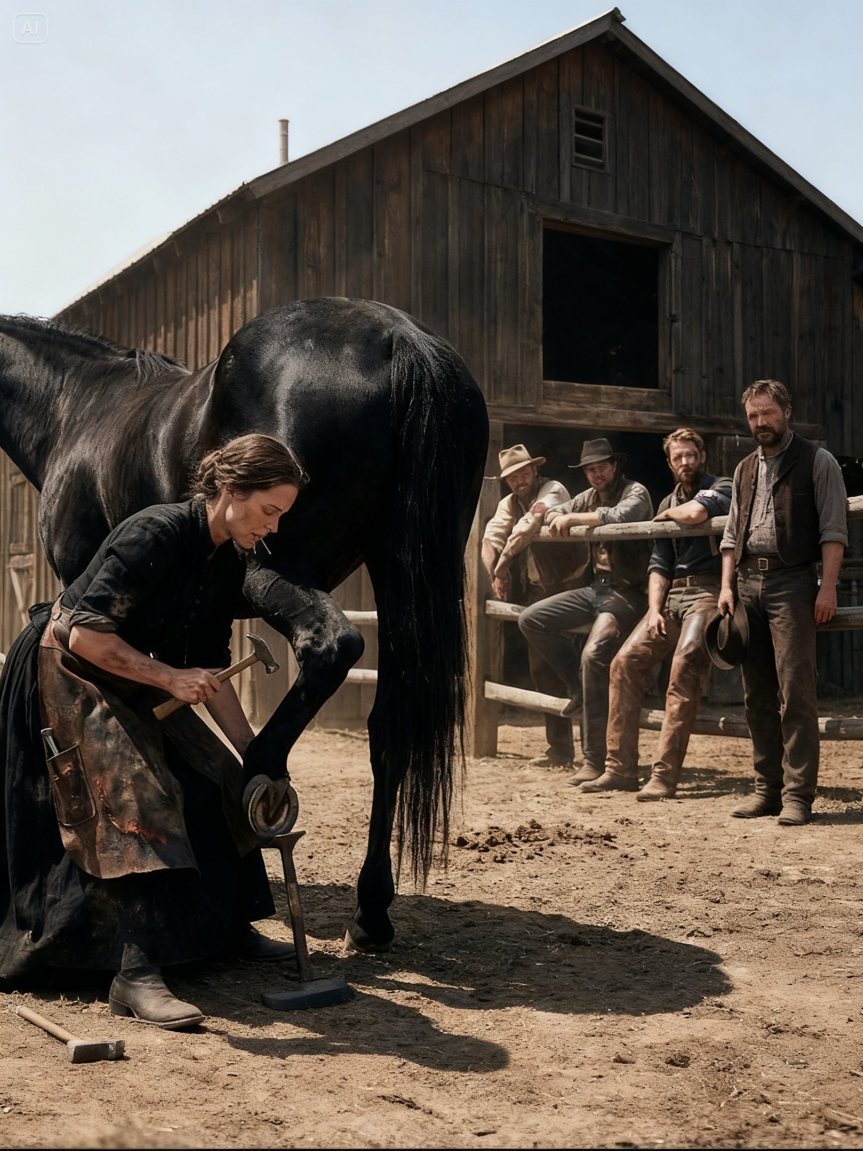 Every Man on the Ranch Had Tried to Shoe the Black Mare — A Widow Did It in Fifteen Minutes