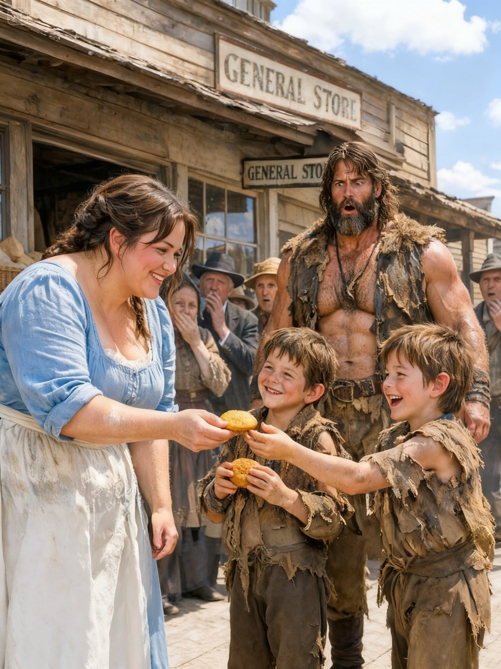 “We Want Her, Daddy!” The Mountain Man’s Twins Chose the Widow the Town Called ‘Too Wide to Wed’