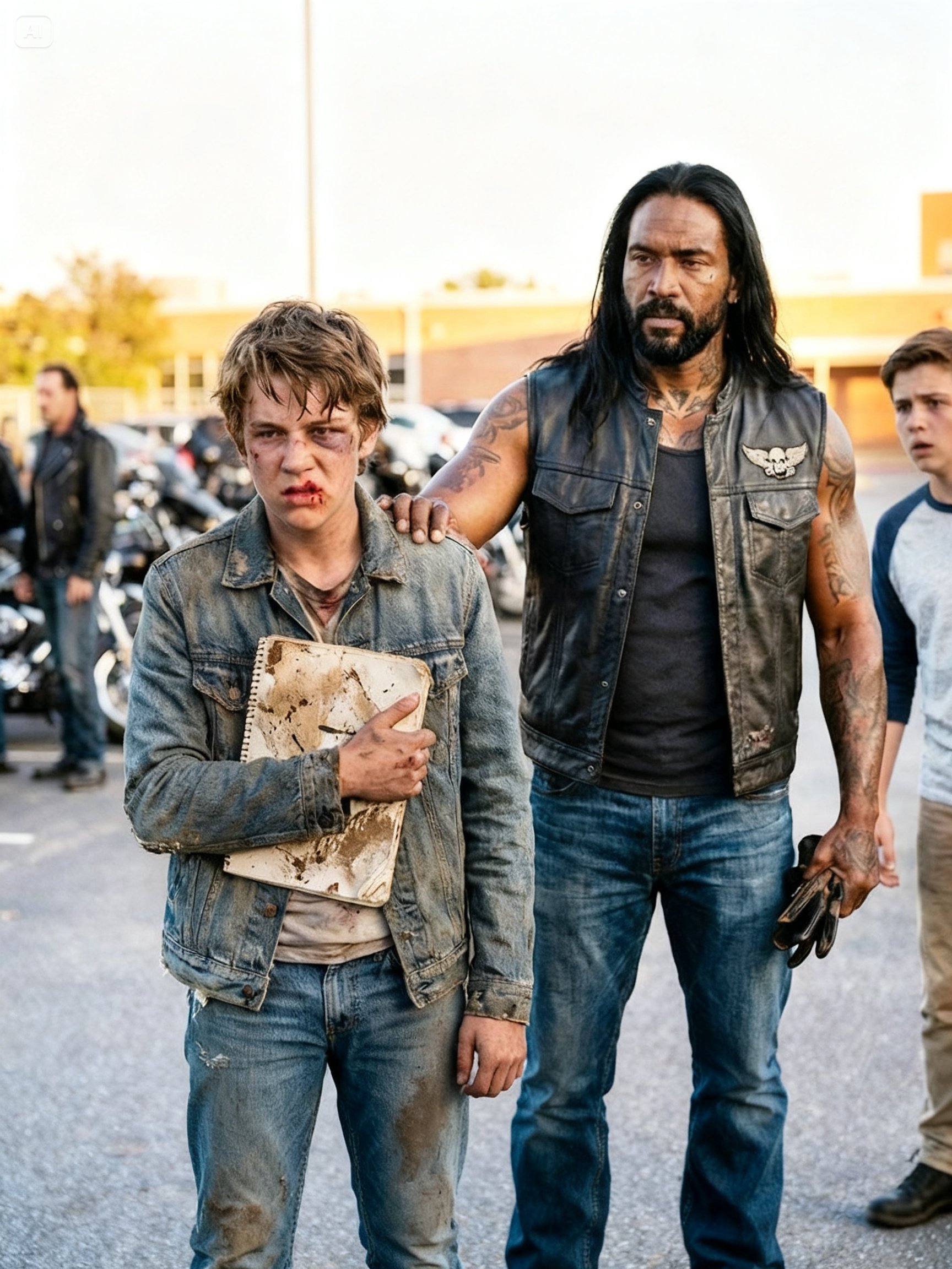 THE QUIET KID THEY LEFT BLEEDING HAD ONE SECRET – HIS BROTHER WAS A HELLS ANGEL