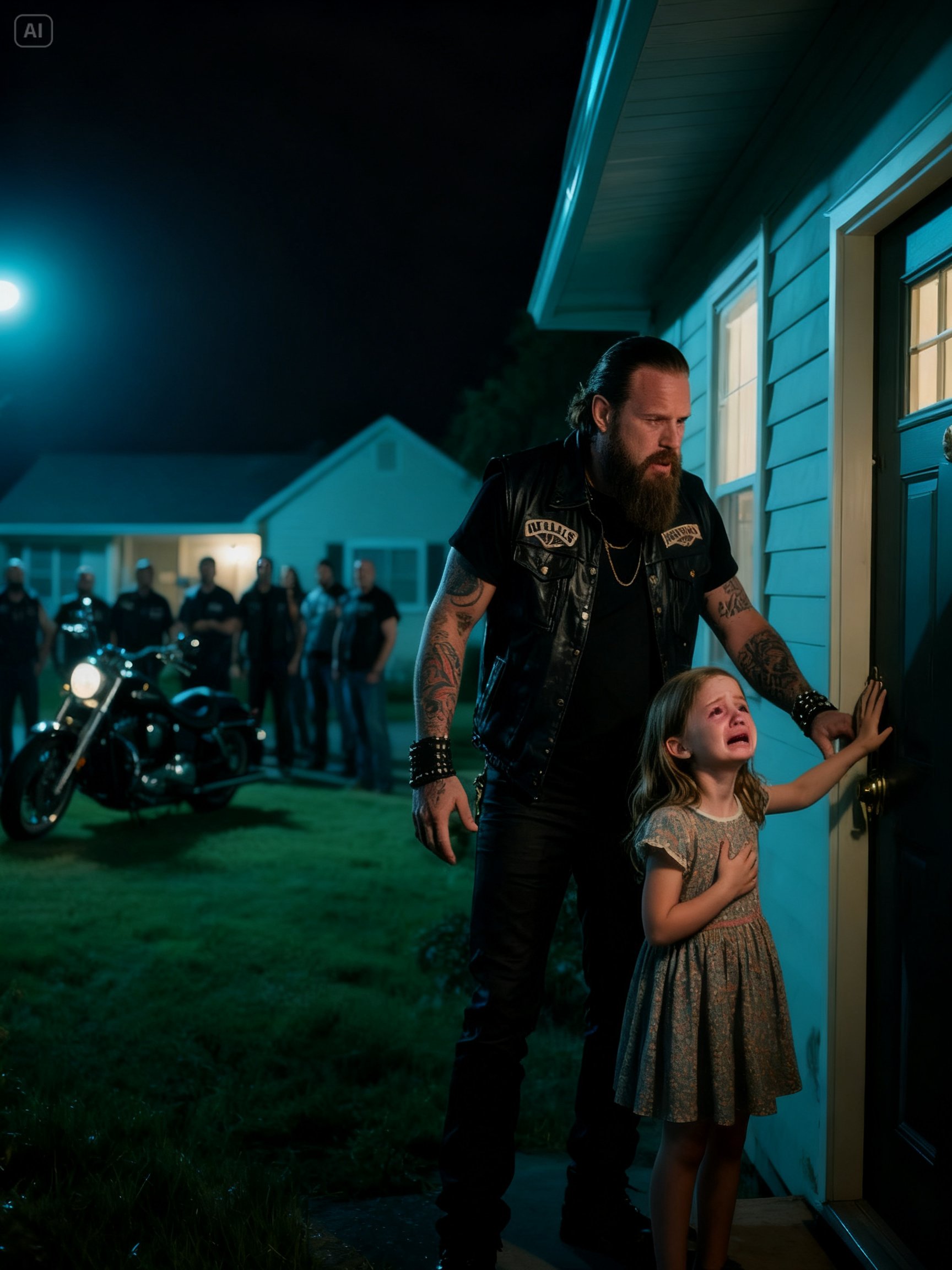 A 5-YEAR-OLD KNOCKED ON A HELLS ANGEL’S DOOR BEGGING FOR HER MOM – WHAT HE DID NEXT SHOCKED MILLIONS ONLINE