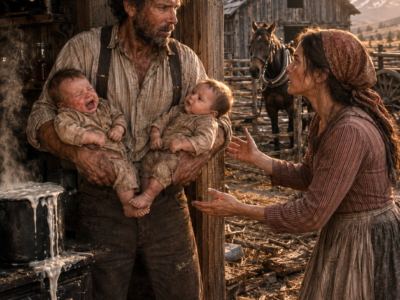 “Let Me Stay—I’ll Raise Your Twins,” I Told the Widowed Rancher—Then Wyoming’s Worst Blizzard Made My Rope the Town’s Only Road Home