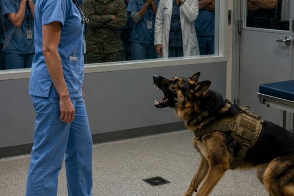 They Left a Trauma Nurse Alone with a Terrified Military K9—Then He Recognized the Woman Who Once Gave Him a Home