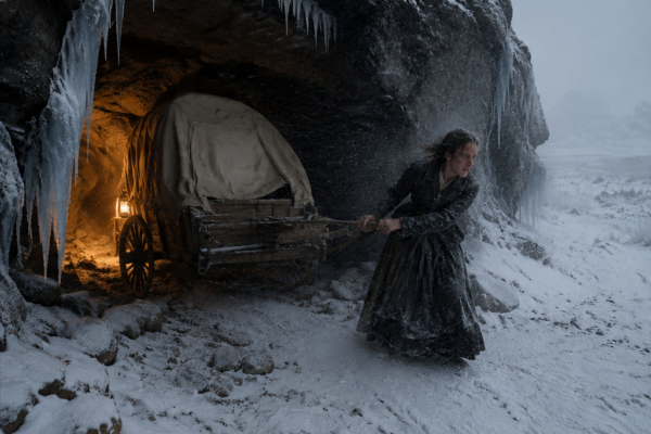 I DRAGGED MY BROKEN WAGON INTO A ROCK HOLLOW AS THE BLIZZARD CLOSED IN — THEN THE STORM SEALED THE ONE THING I COULDN’T