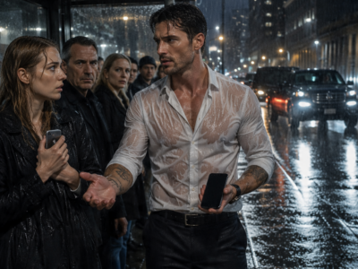 I LET A STRANGER USE MY LAST 7 PERCENT IN THE RAIN – THEN HIS BLACK CARS CAME BACK, AND HE KNEW TOO MUCH