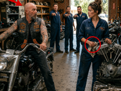 “Who Fixed My Harley?” the Hells Angel Demanded—Every Mechanic Pointed at the Woman Everyone Ignored