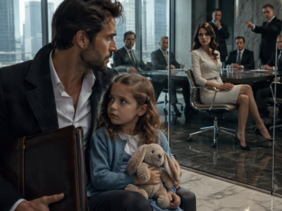 I LET THEM HUMILIATE ME IN FRONT OF MY CHILD OUTSIDE THE EXECUTIVE MEETING—THEN ONE QUESTION MADE THE PEOPLE SELLING MY COMPANY GO SILENT